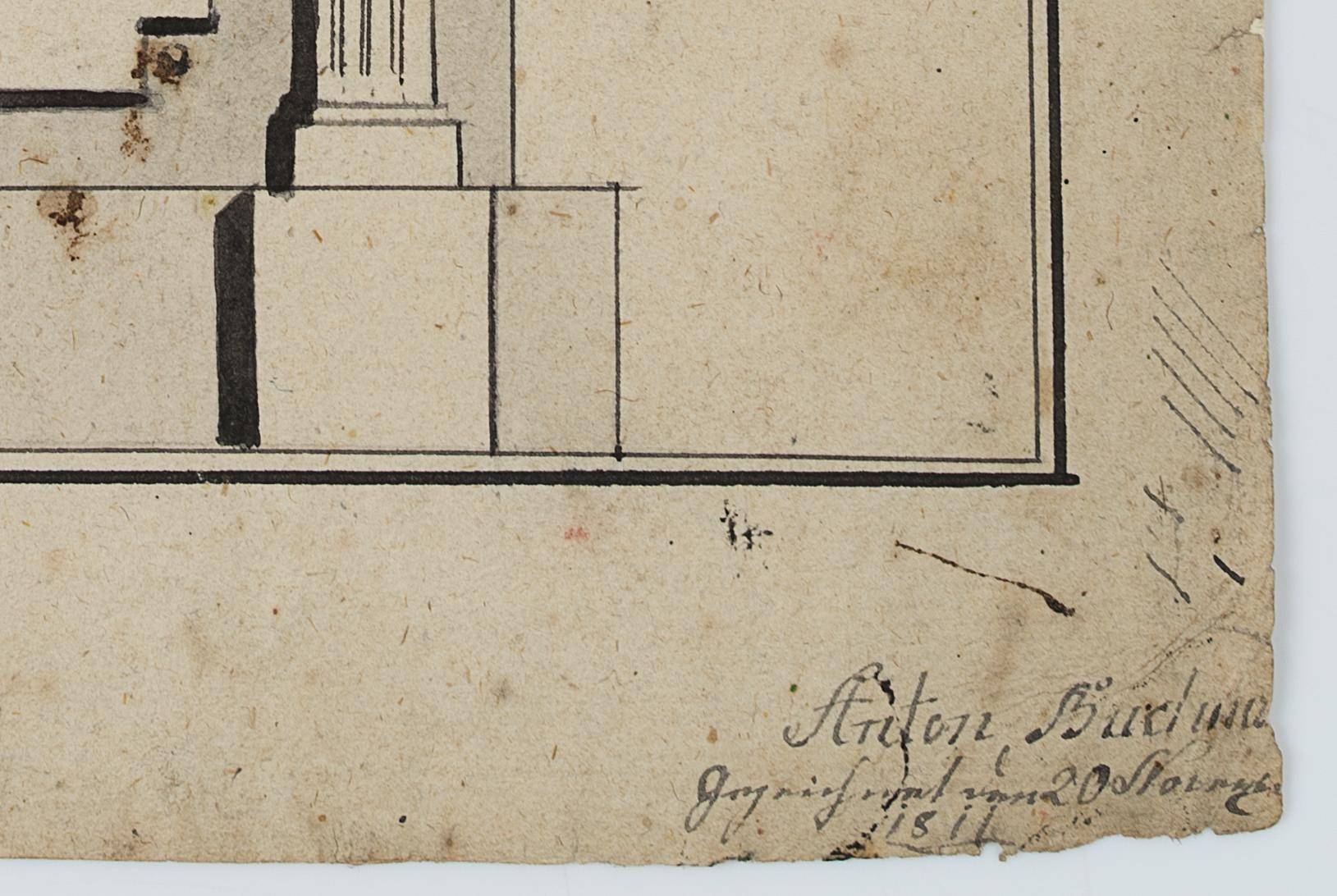 Anton Budma: Klassizistischer Entwurf eines Grabmals oder Epitaphs
