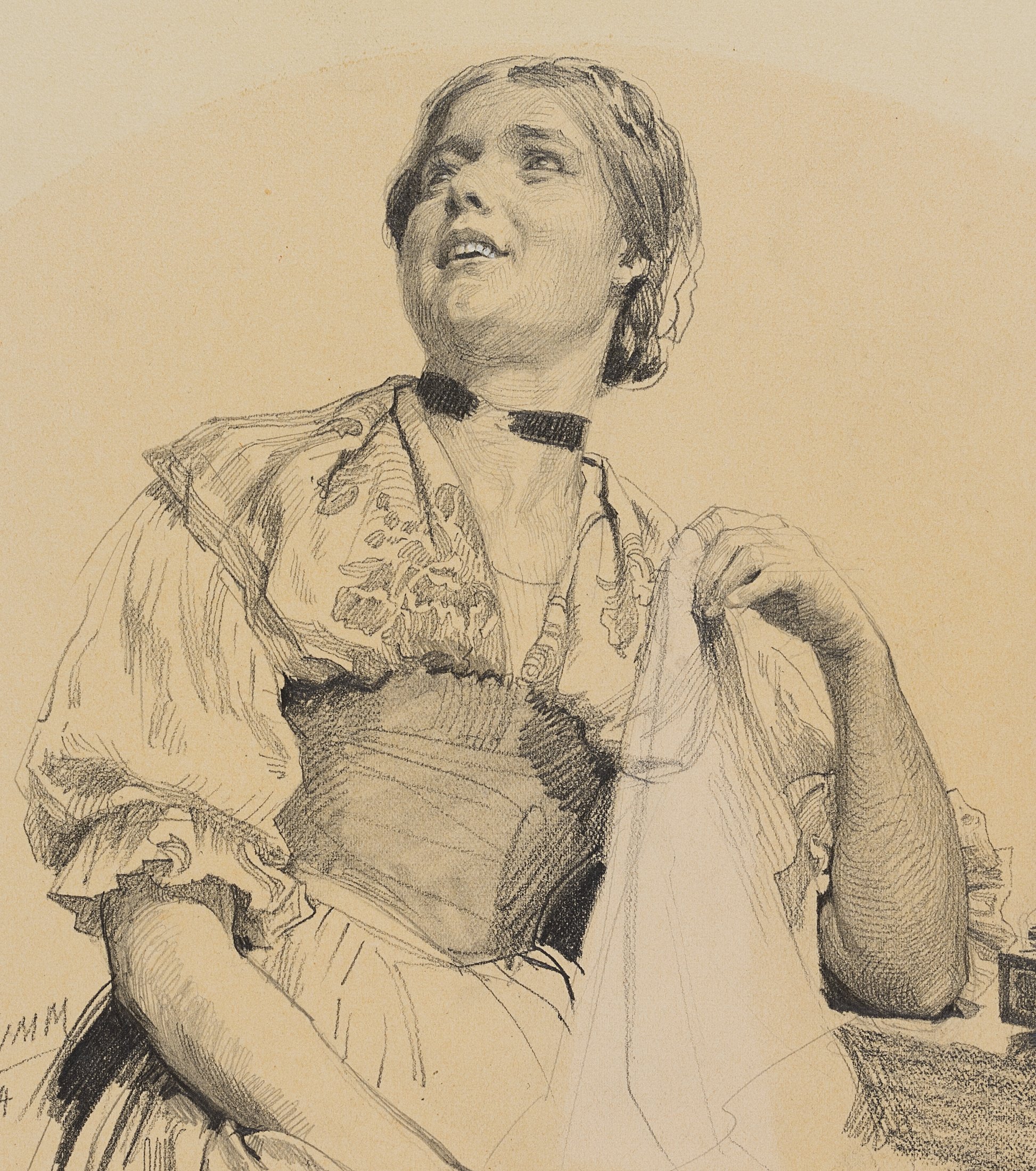 Nähendes Mädchen