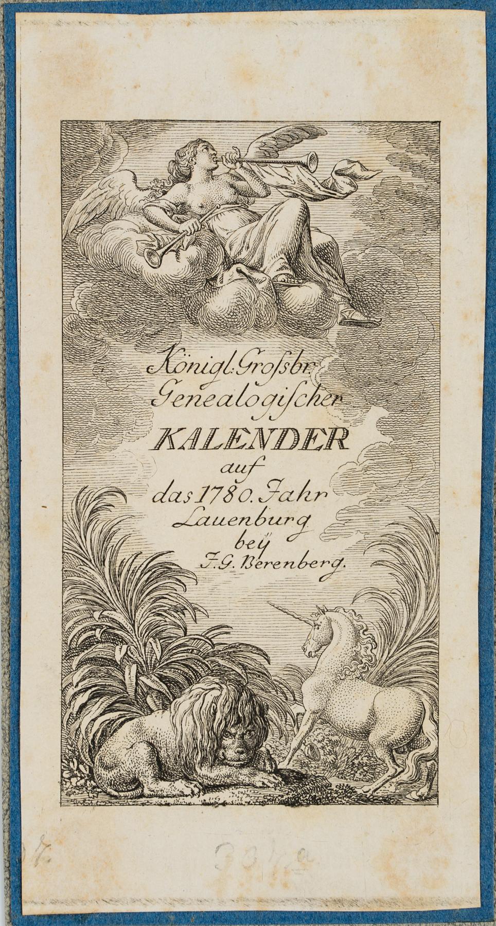 Titel zum Lauenburger Genealogischen Kalender für 1780