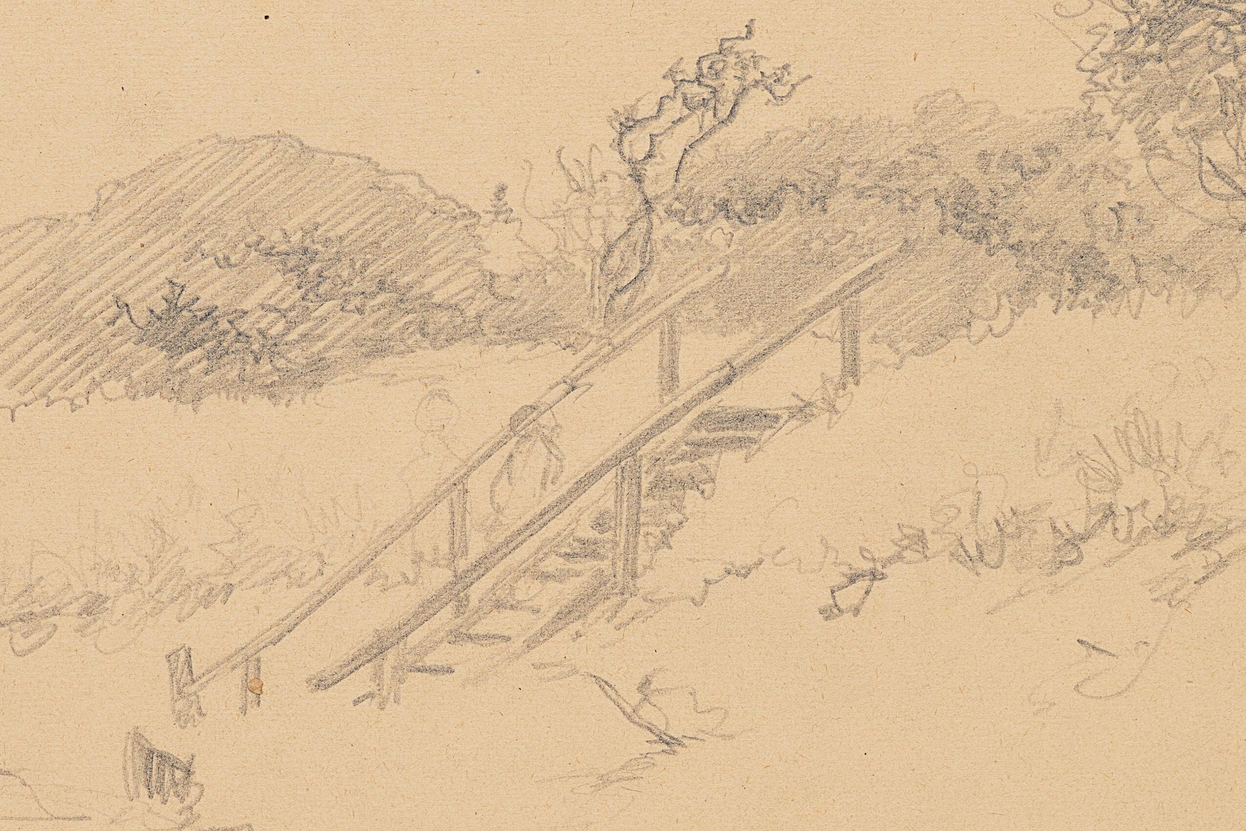 Landschaftsstudie mit Holztreppe in Graal