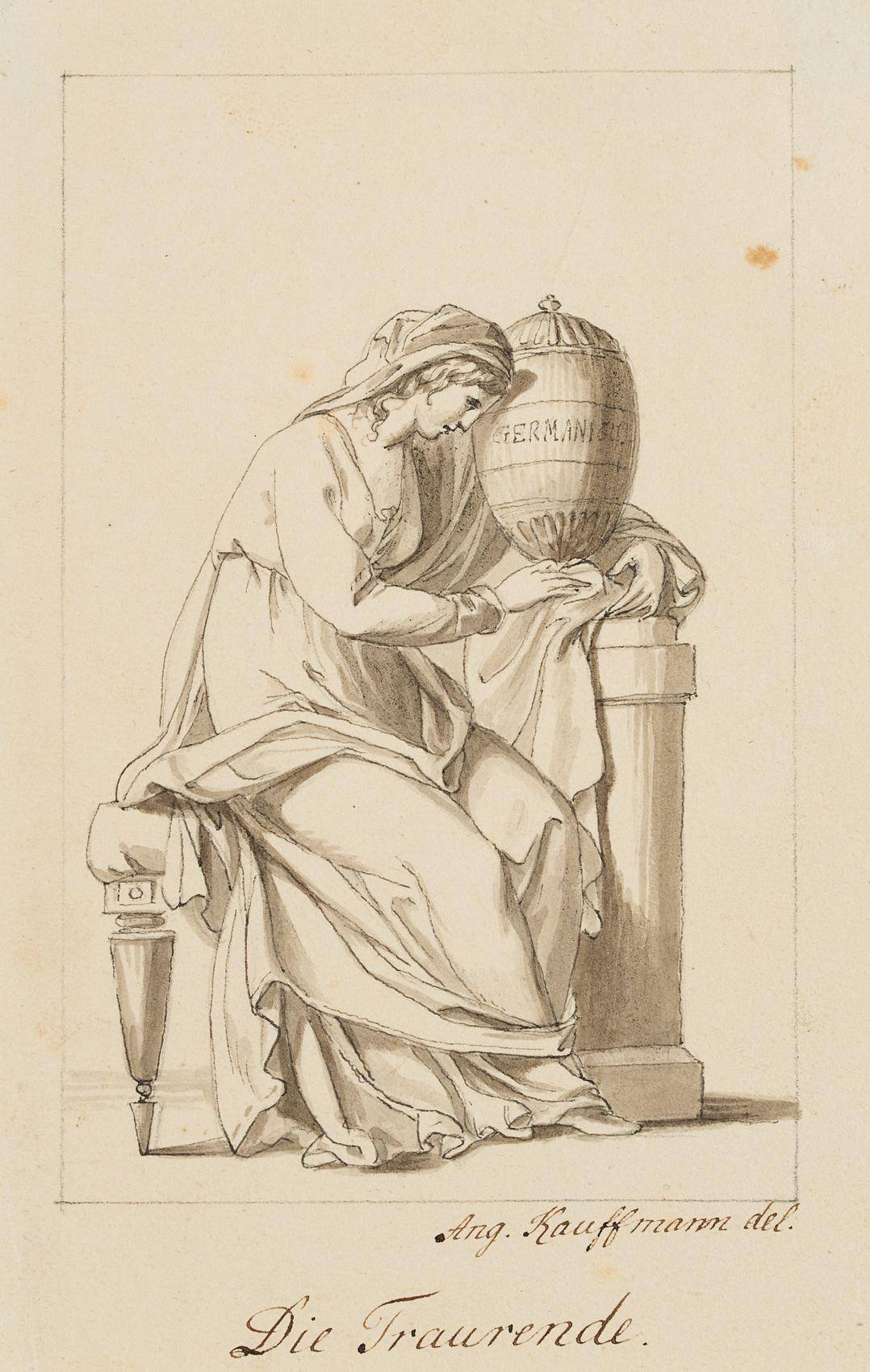 Kopie nach. Die Trauernde. Ludwig Friedrich Schnell (um 1790 Darmstadt - 1834 Karlsruhe) zugeschrieb