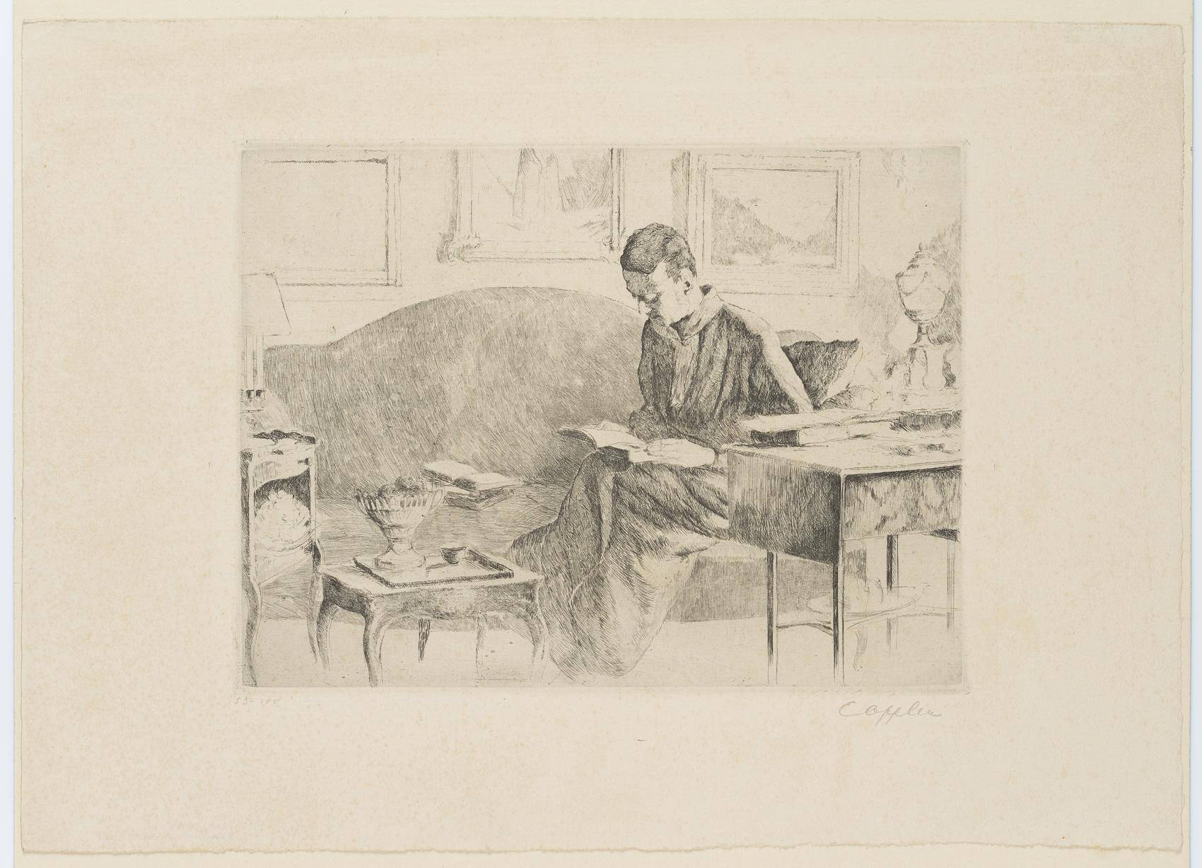 Porträt des Kunsthistorikers Charles F. Förster bei der Lektüre
