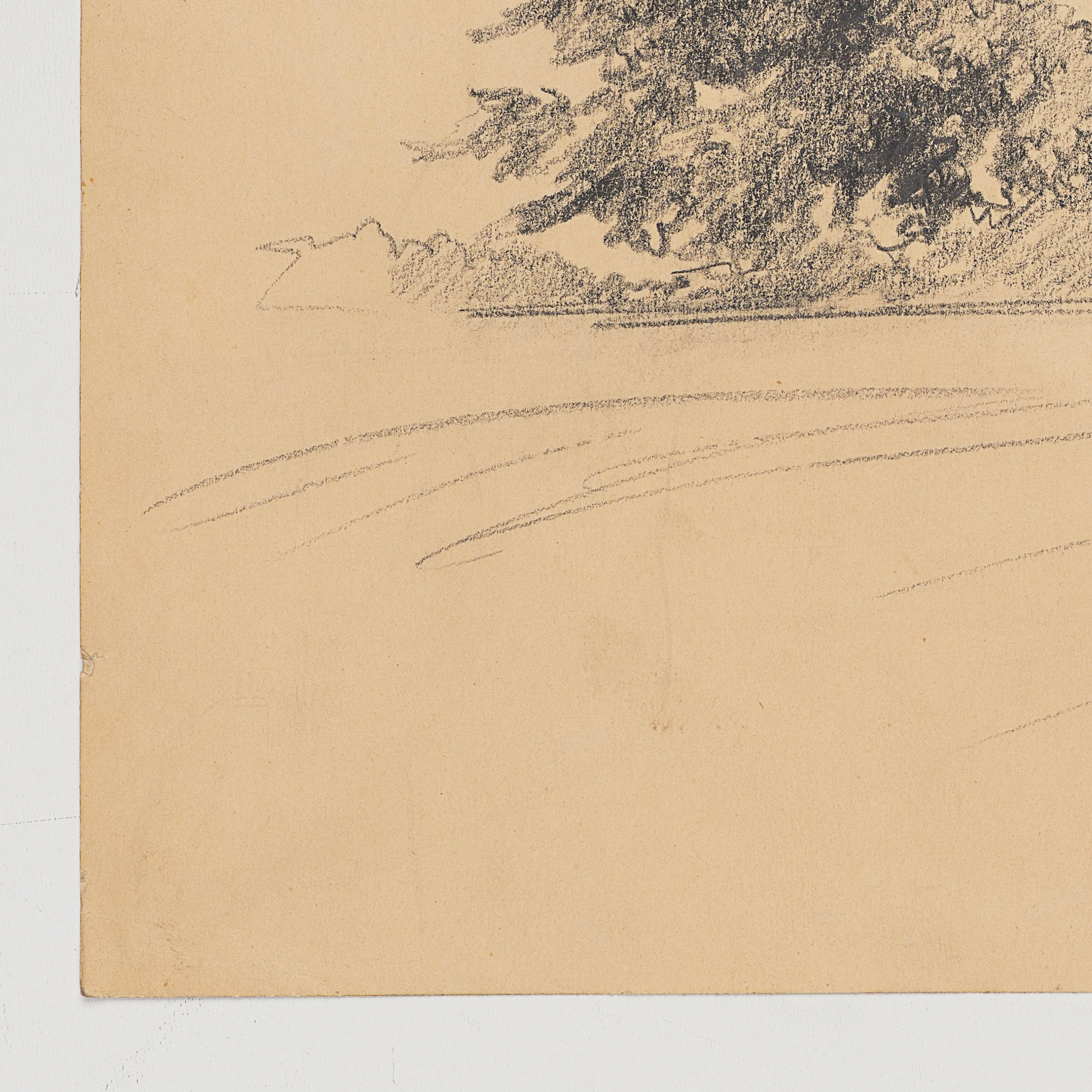 Ländliche Landschaft mit Bäumen und Gehöft