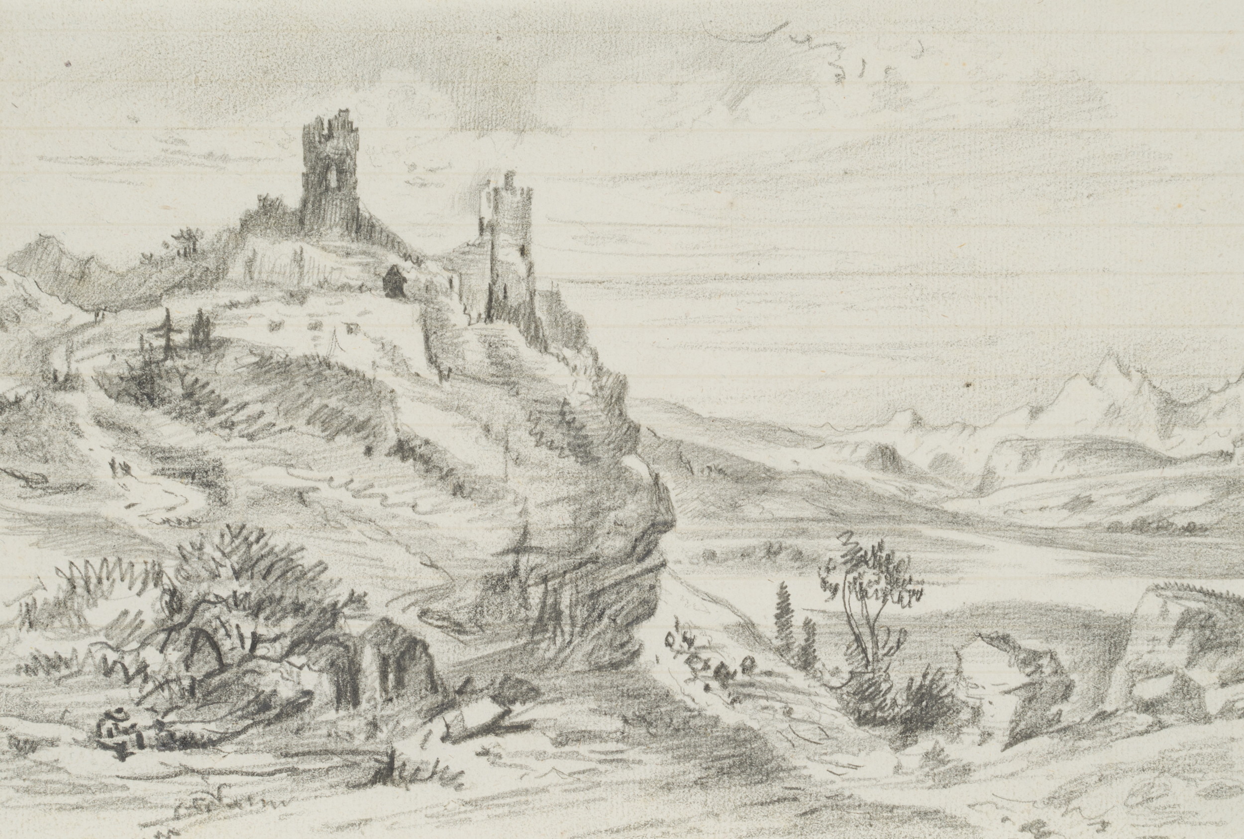 Berglandschaft mit Burgruine