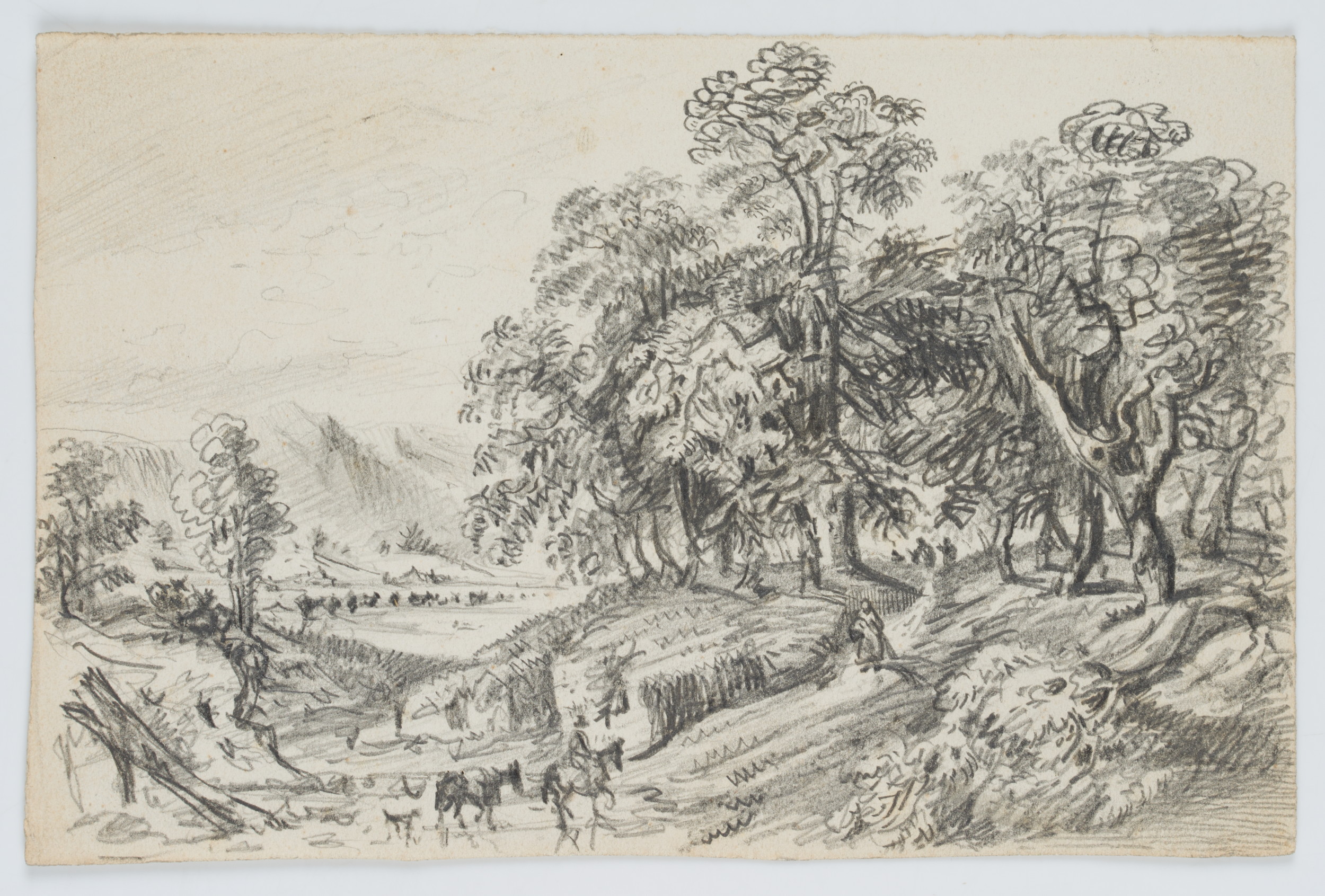 Landschaft mit belebter Landstraße