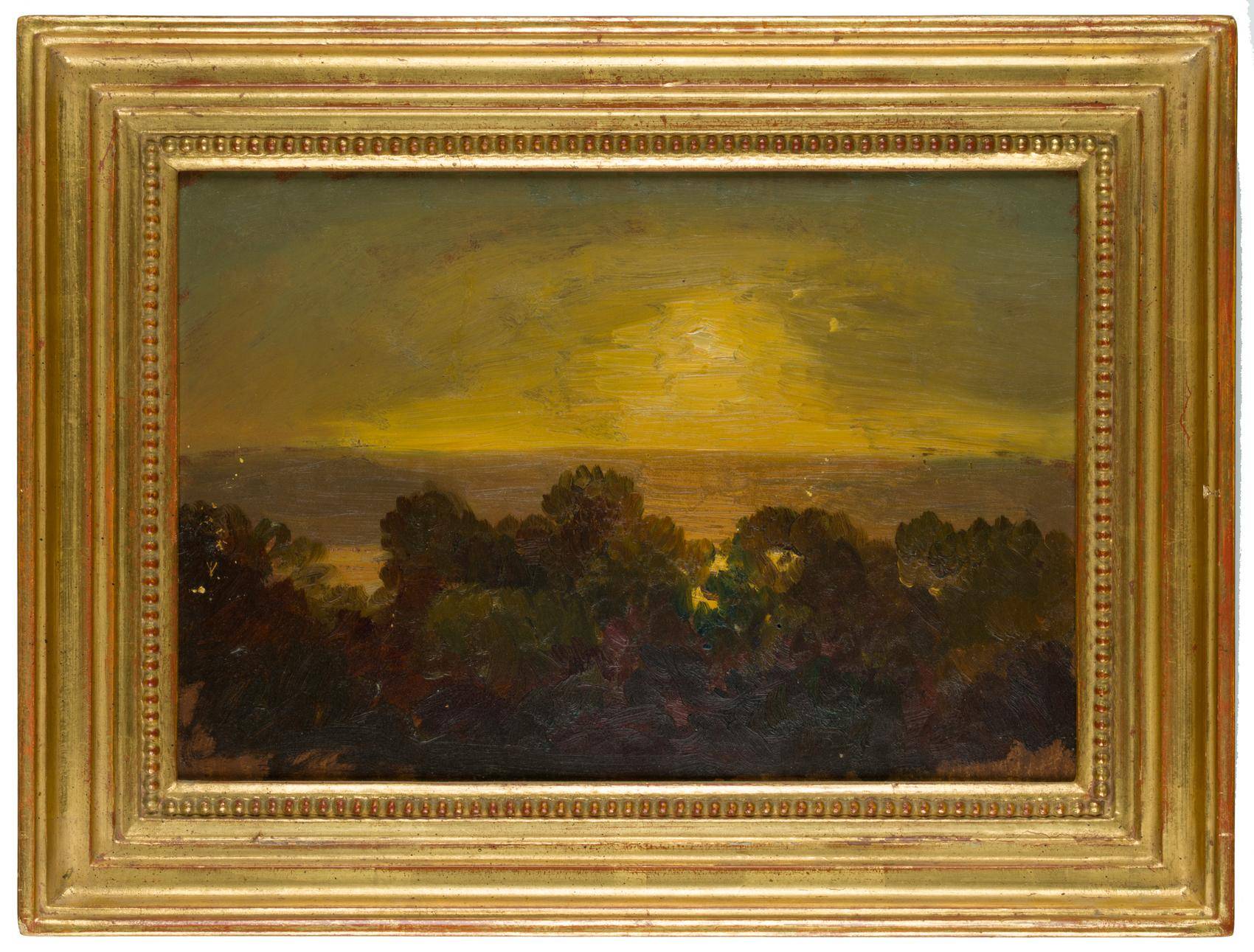 Landschaft mit tiefstehender Sonne
