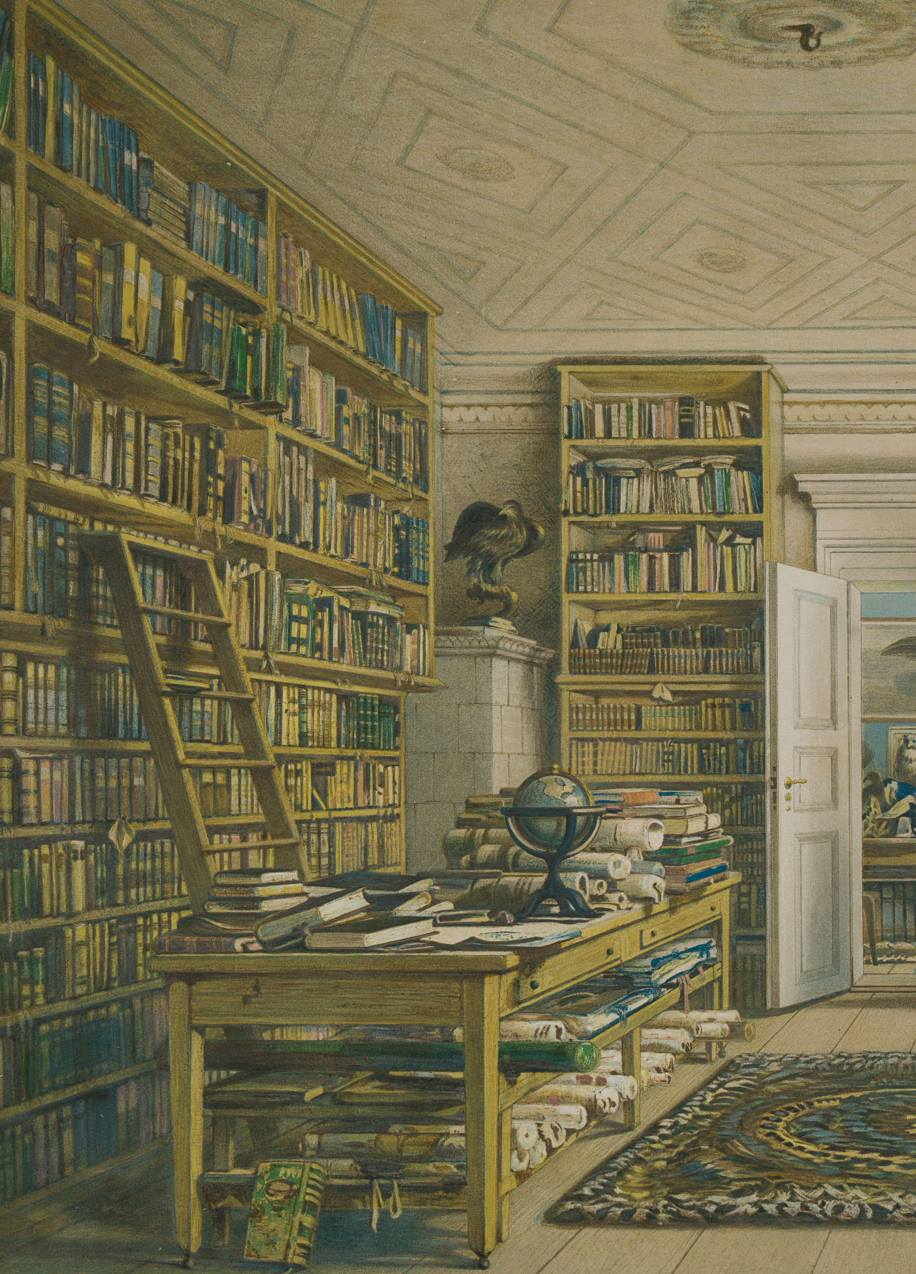 Alexander von Humboldt in seiner Bibliothek