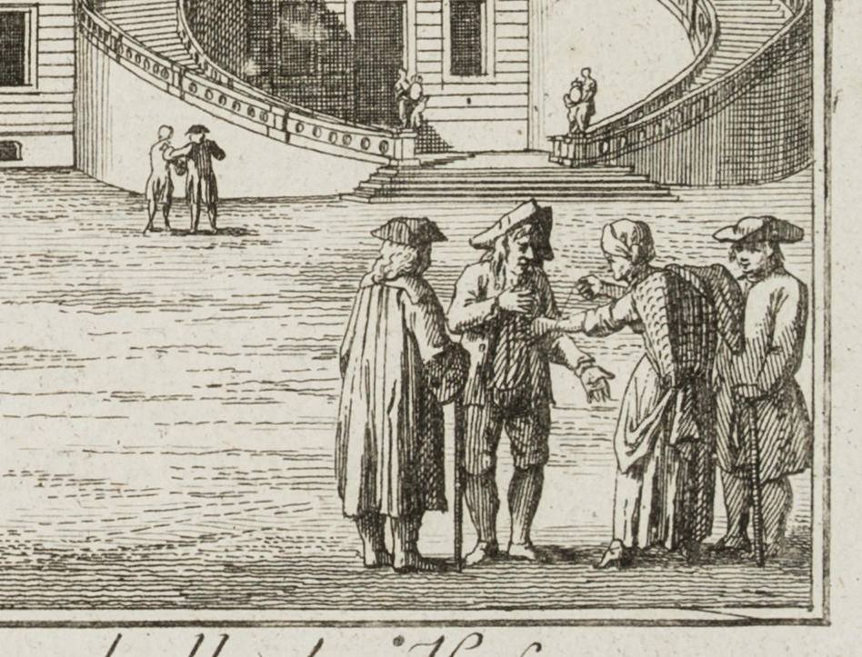 Ansicht der Kolonnaden mit Communs beim Königlichen Palais in Potsdam