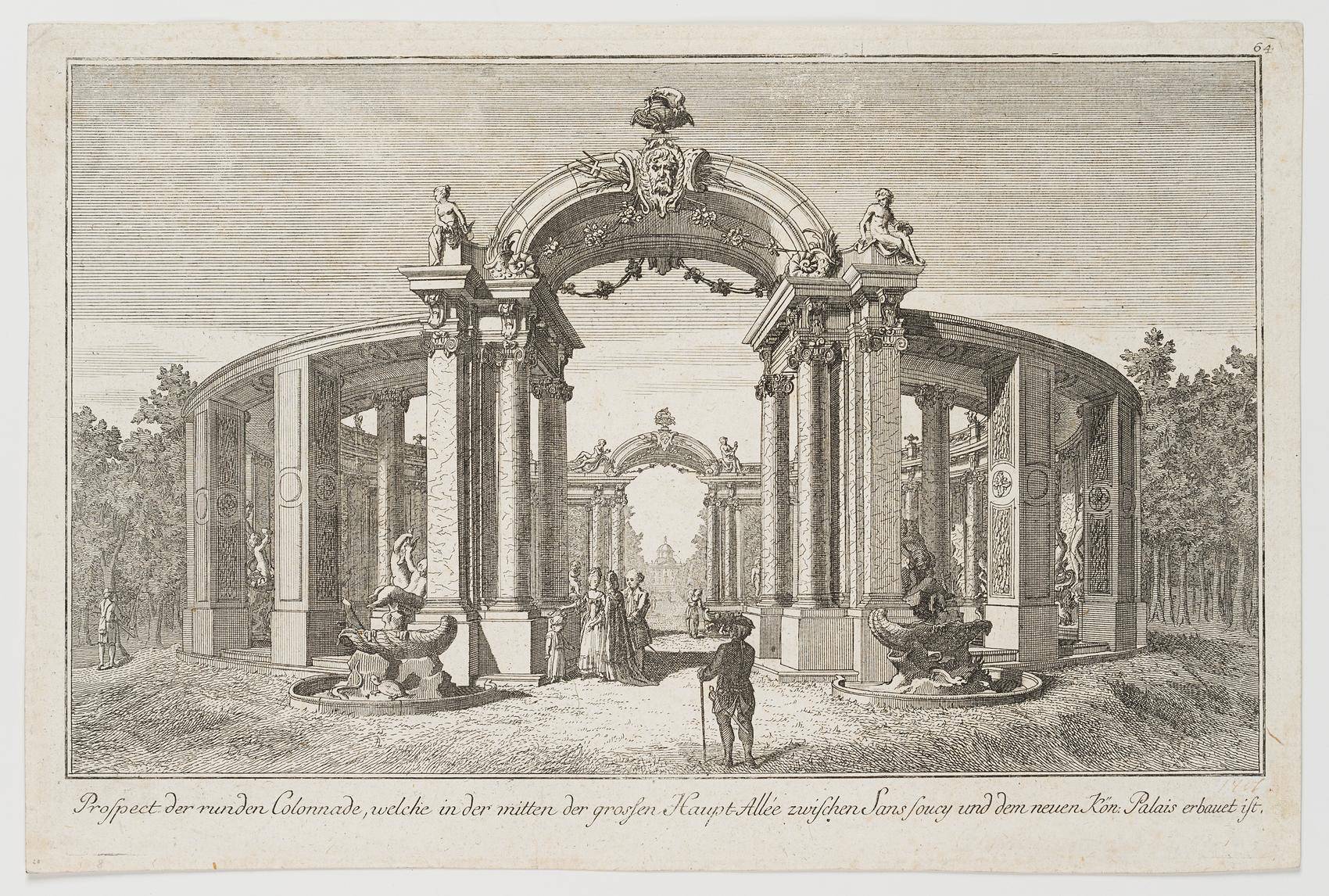 Ansicht der Kolonnaden im Schlosspark von Sanssouci in Potsdam