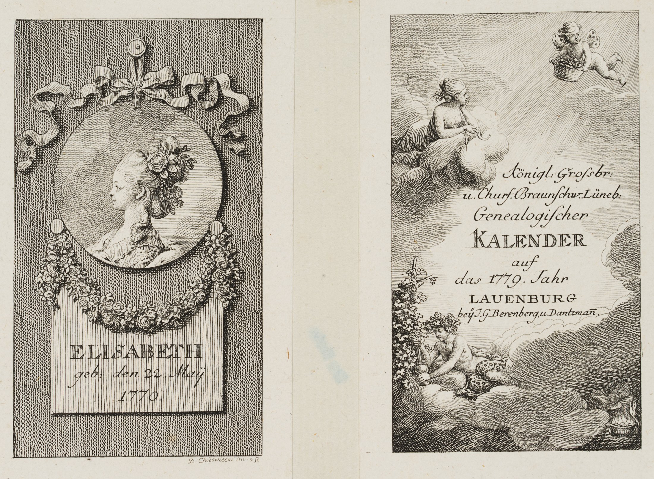 Titel und Portrait zum Lauenburger Kalender für 1779, einzeln