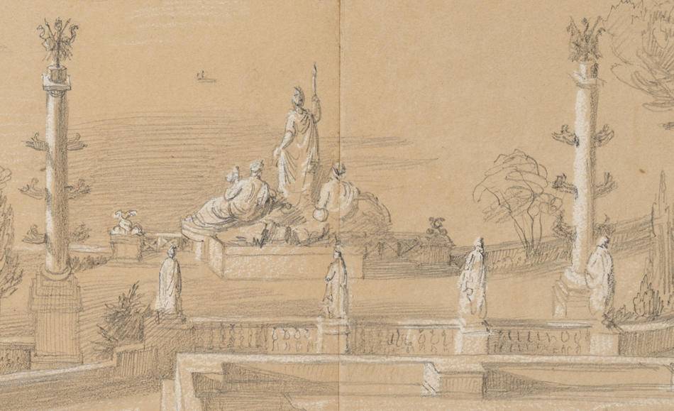 Abhang des Pincio in Rom zur Piazza del Popolo