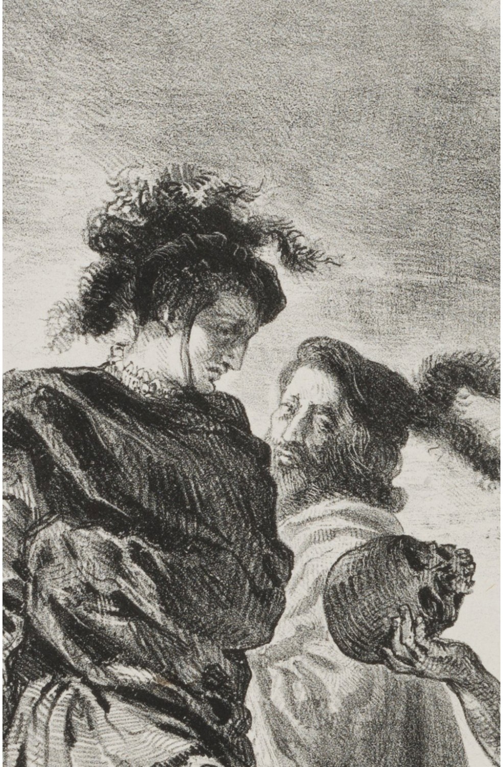 Hamlet und Horatio auf dem Friedhof mit dem Schädel des Yorick