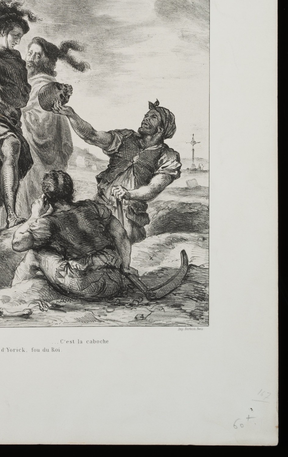 Hamlet und Horatio auf dem Friedhof mit dem Schädel des Yorick
