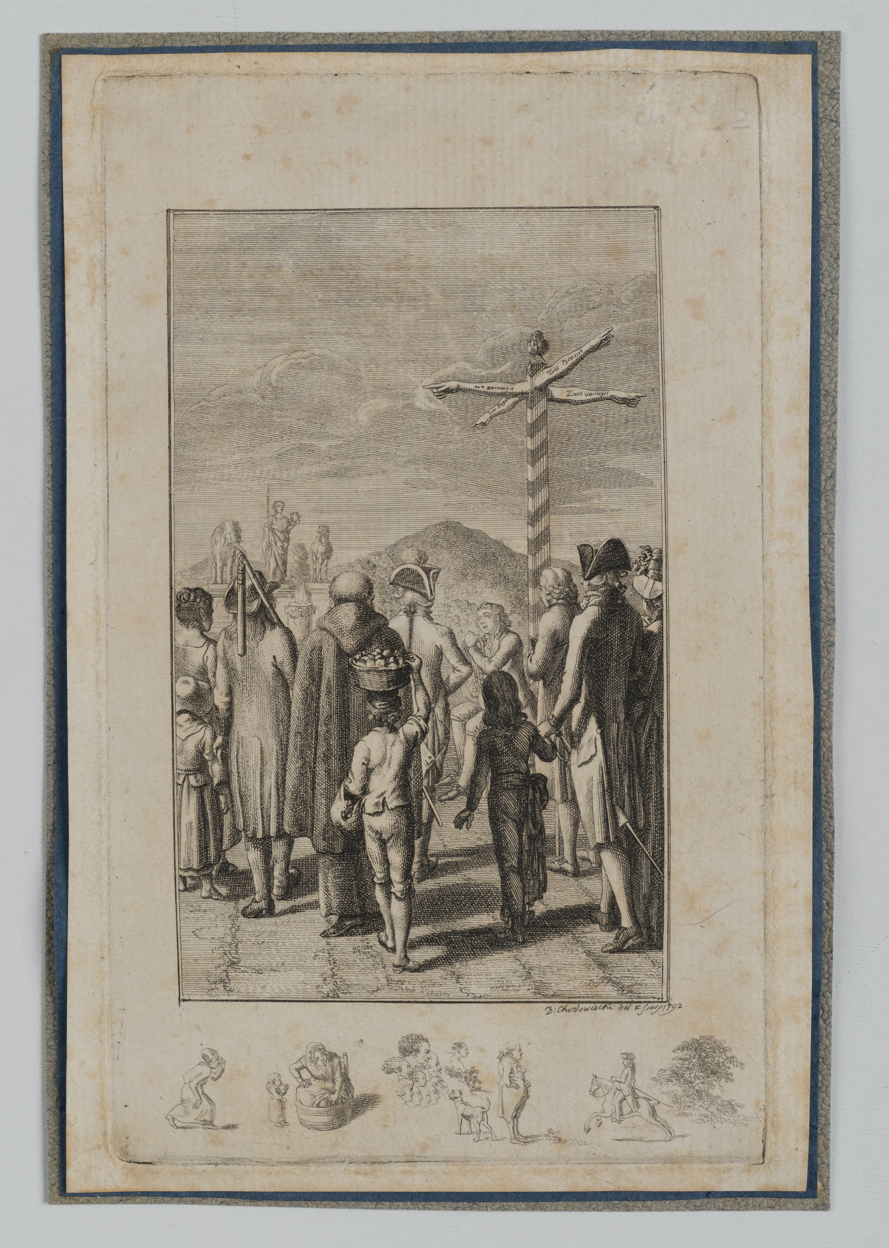 Der Dichter am Wegkreuz zur Tugend