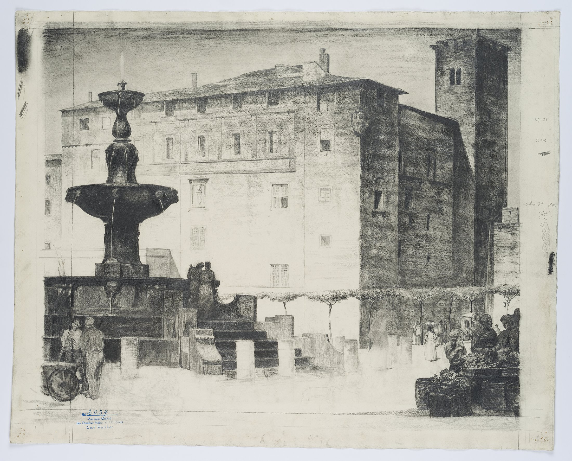 Italienischer Palazzo mit Brunnen