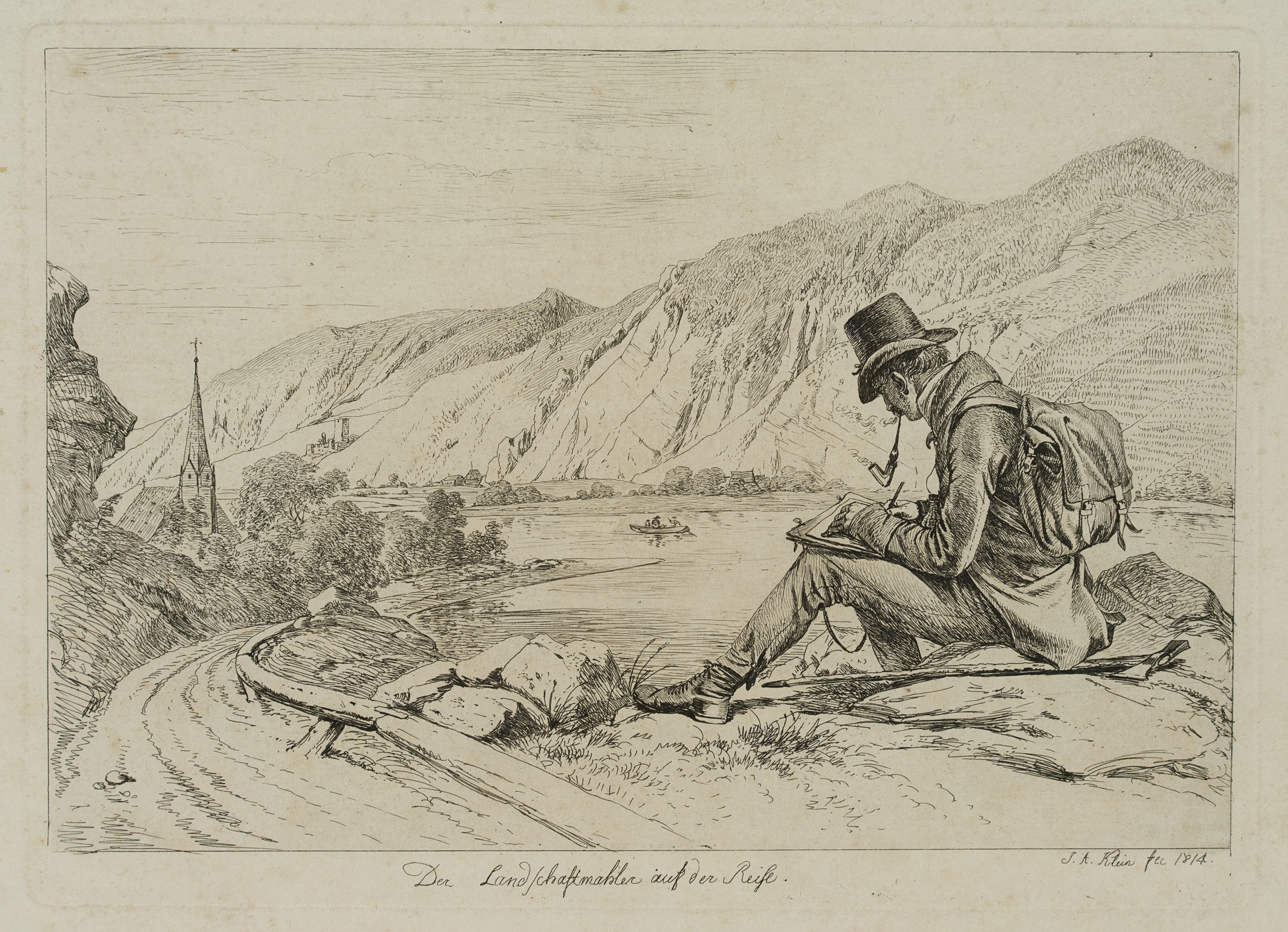 Der Landschaftsmaler auf der Reise