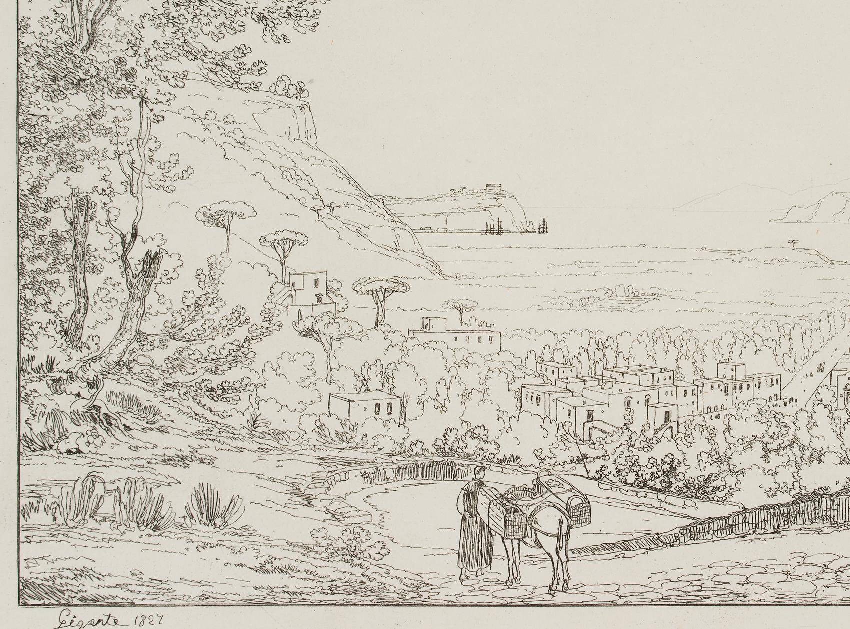 Blick vom Hügel der Grotta di Seiano (Posillipo) auf das Meer