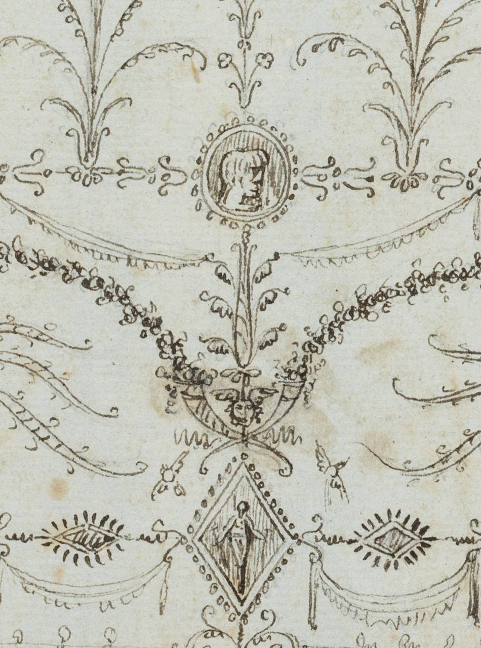 Entwurf einer Wanddekoration mit Grotesken