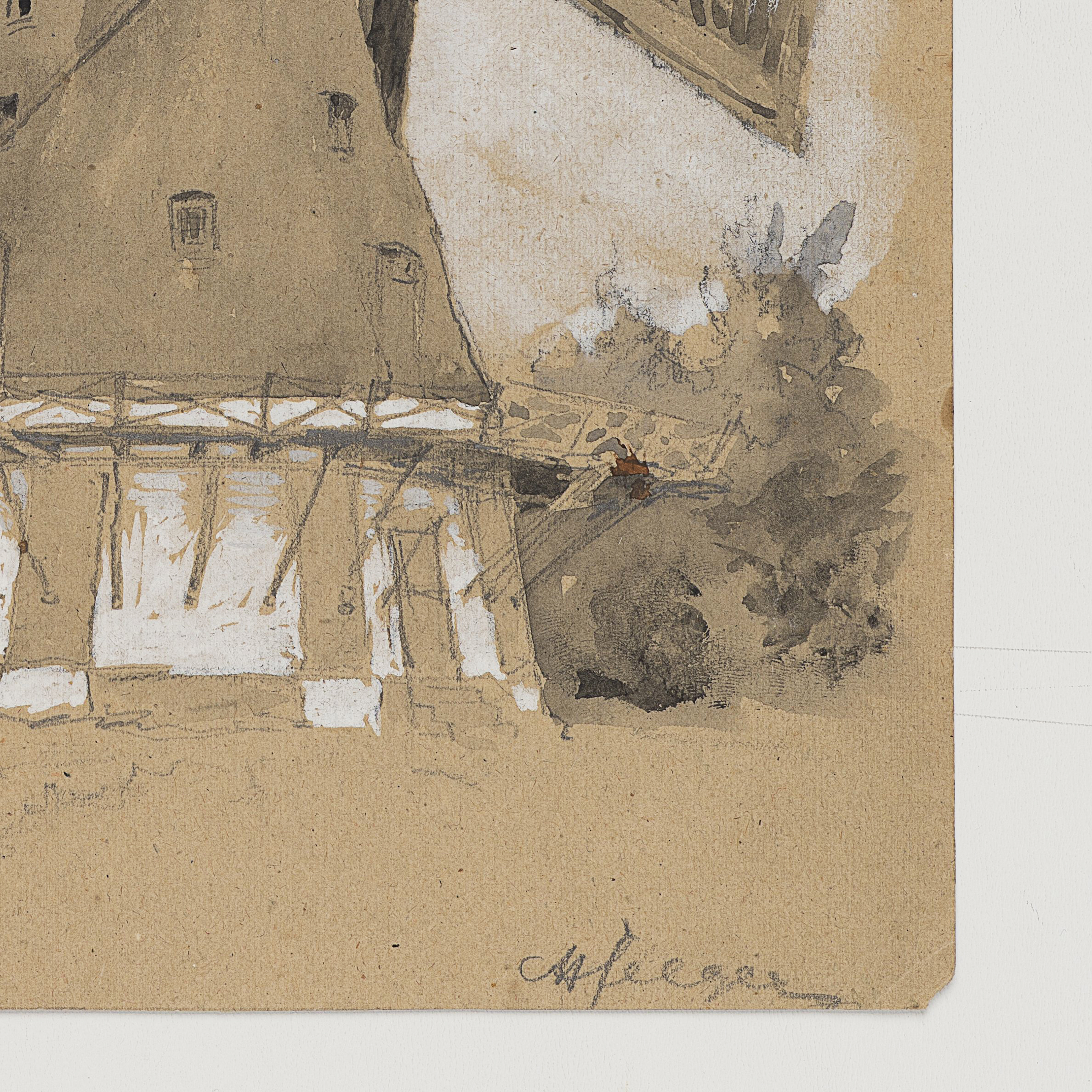 Studie einer Windmühle in Övelgönne