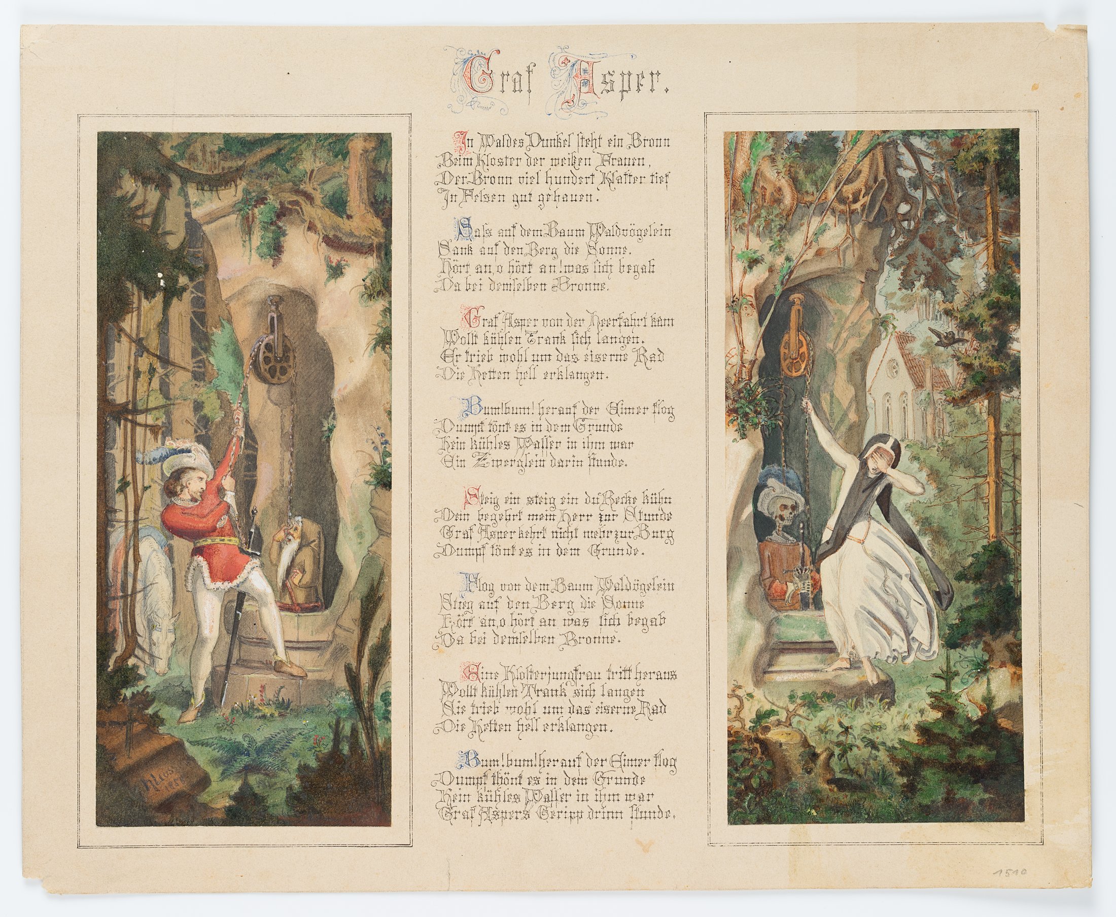 Illustriertes Gedicht des Justinus Kerner: Graf Asper