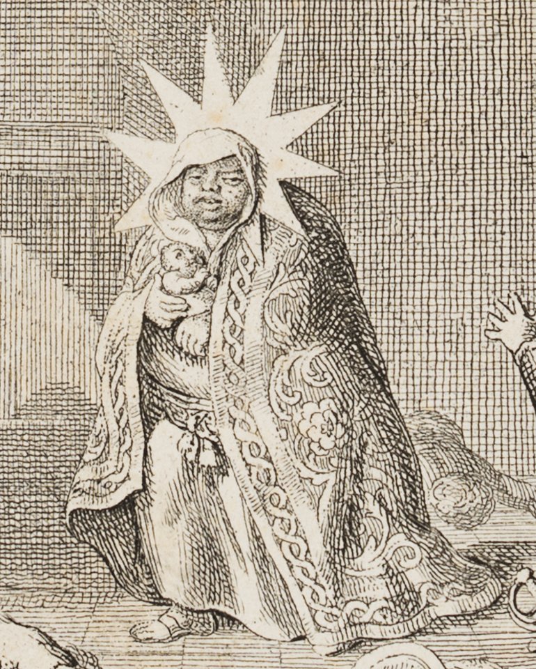 Gramsalbus in der Verkleidung als Mutter Gottes