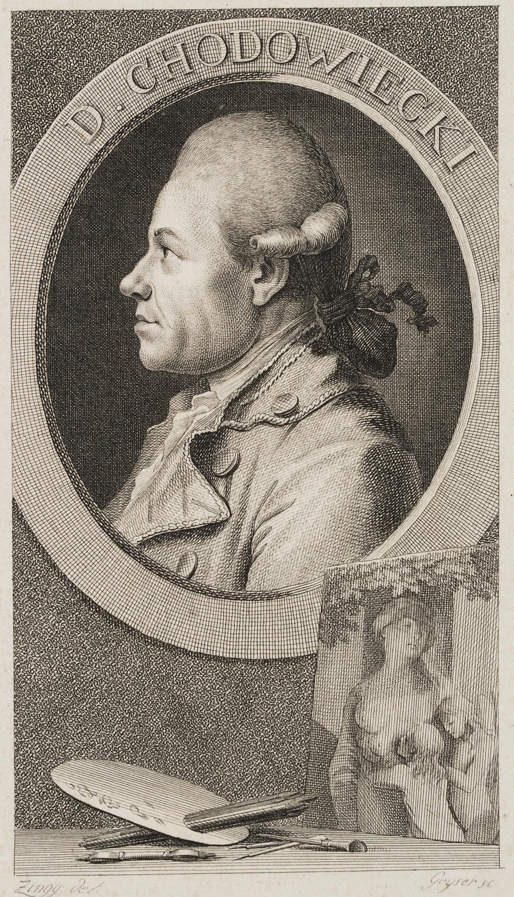 Porträt von Daniel Chodowiecki, nach Adrian Zingg
