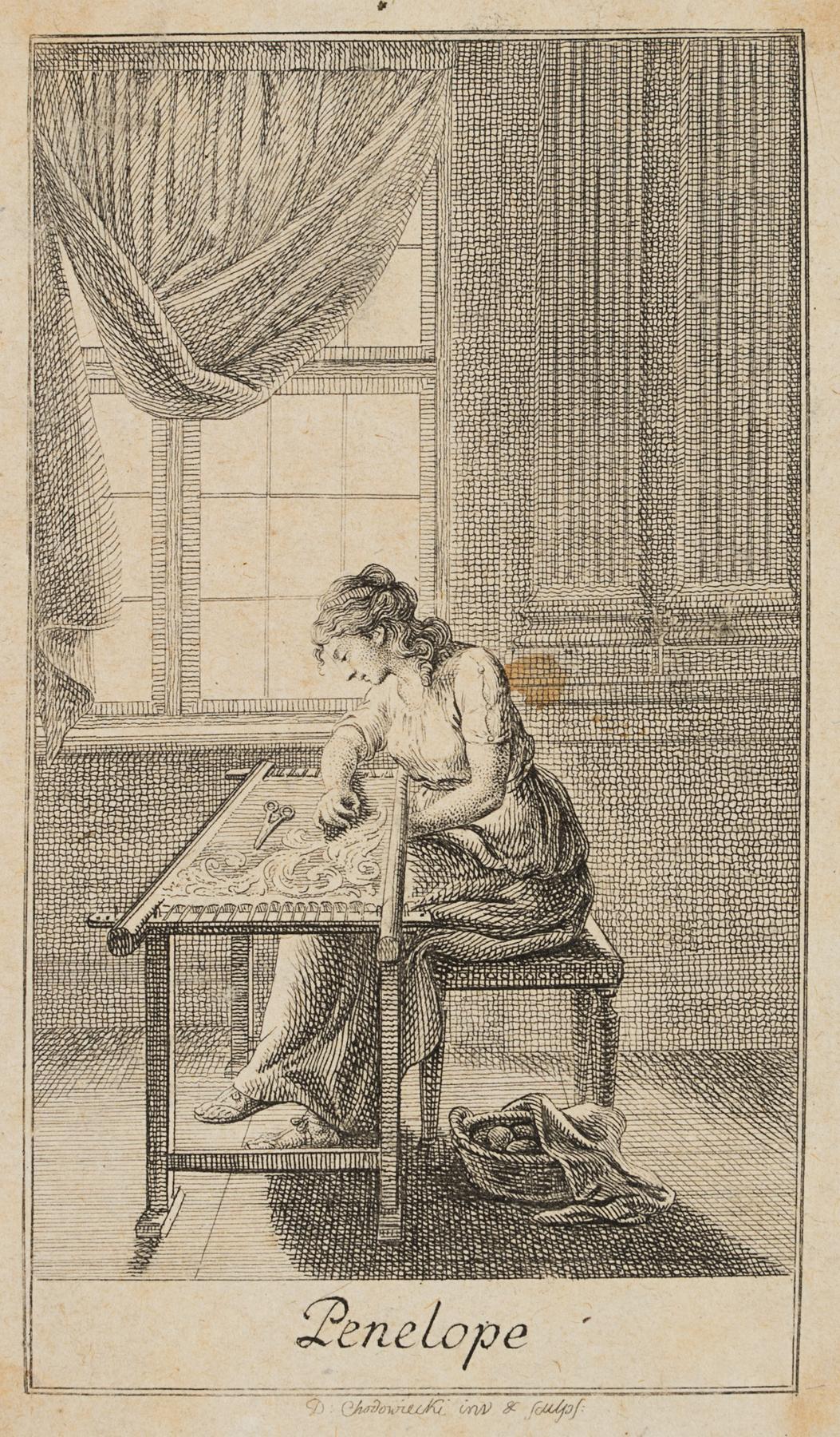 Penelope am Stickrahmen