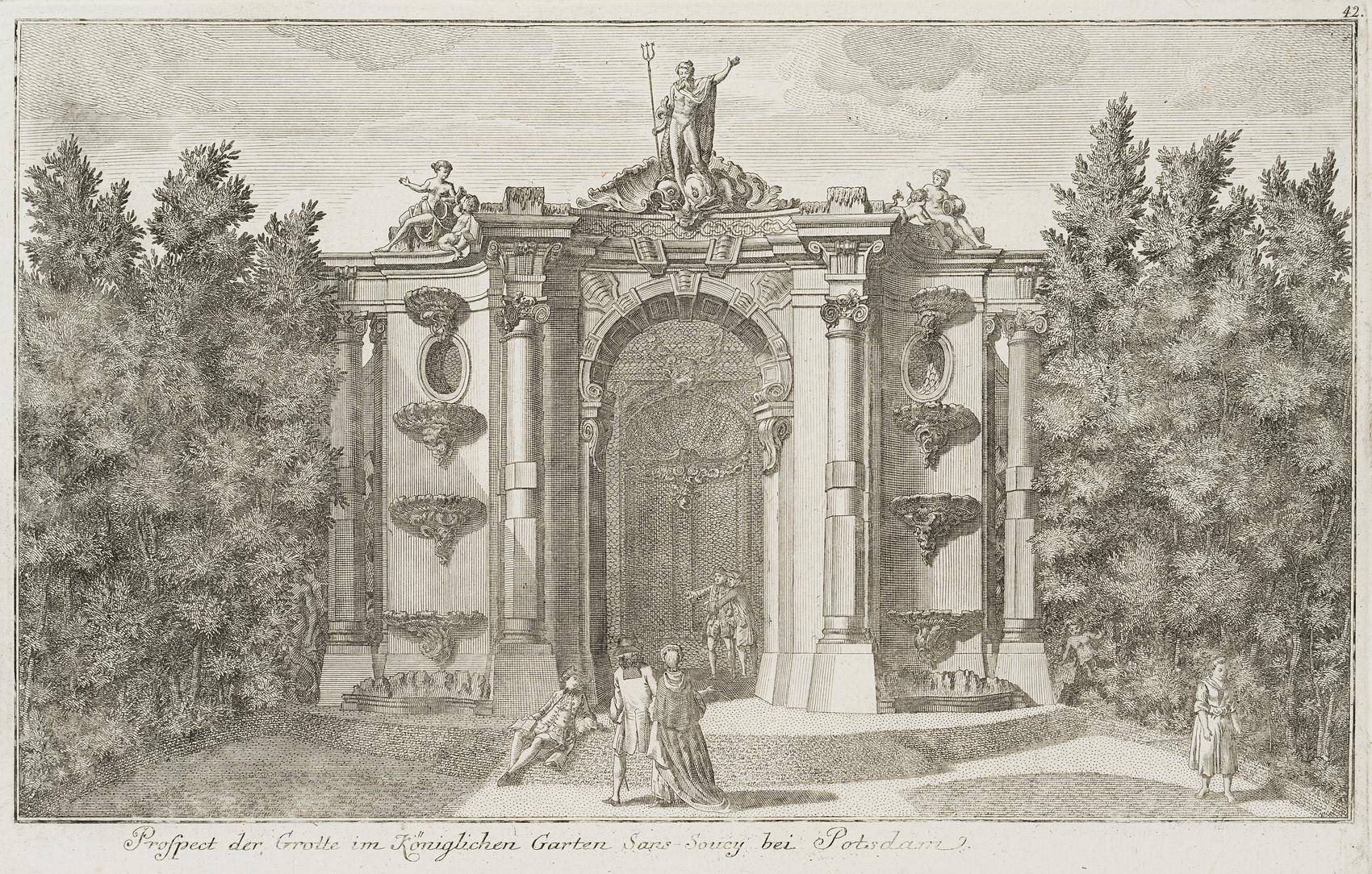 Ansicht der Grotte im Königlichen Garten von Sanssouci bei Potsdam