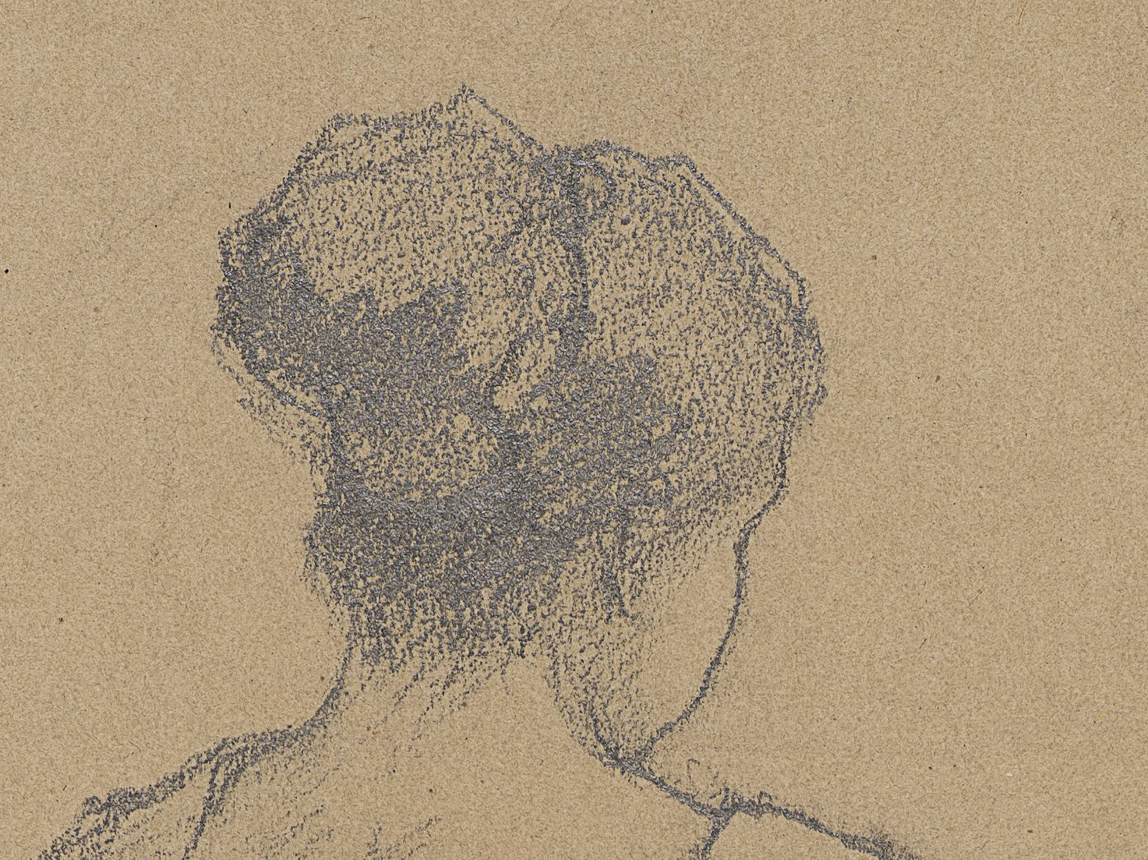 Sitzende Frau von hinten