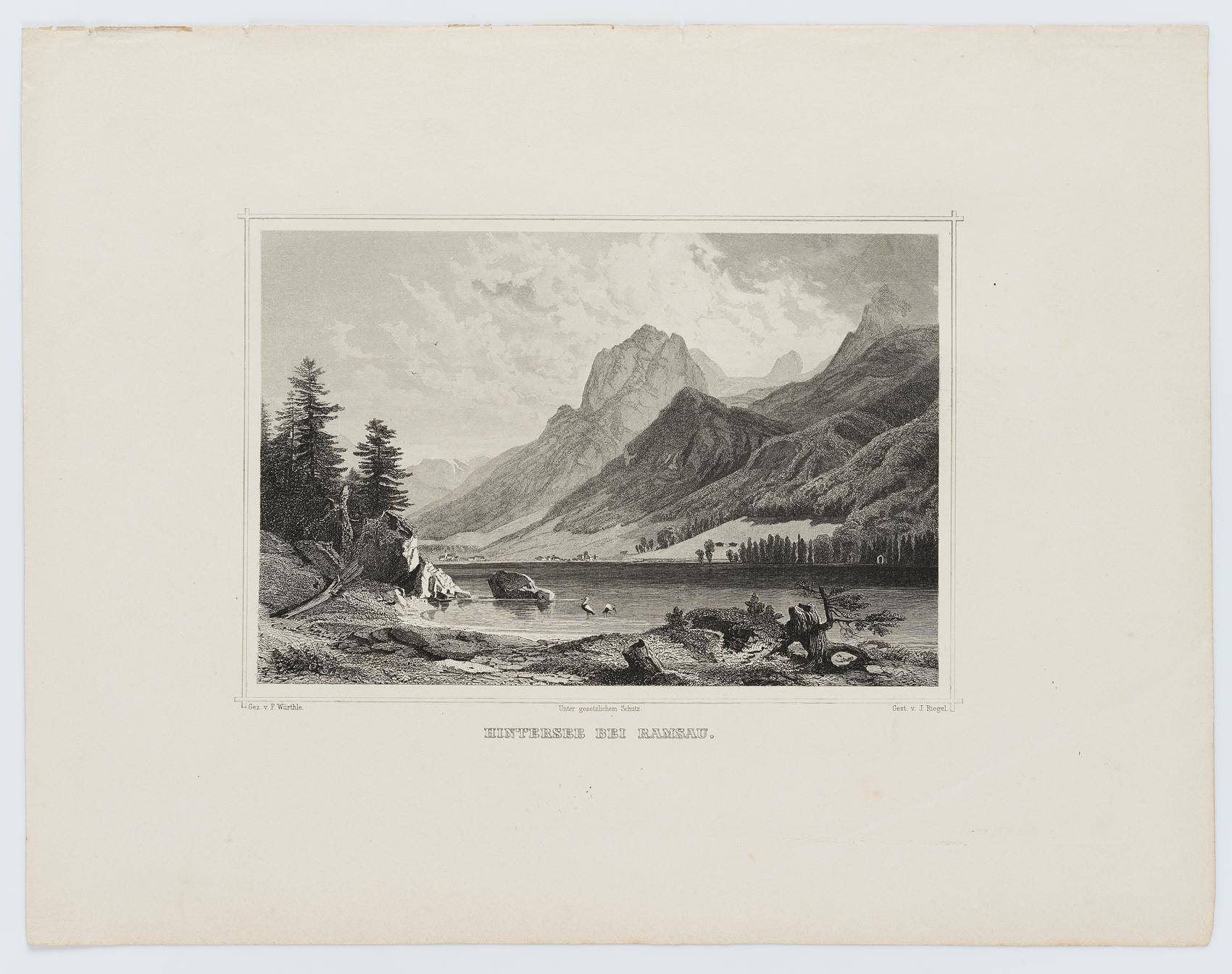 Nach F.Würthle, Landschaft am Hintersee bei Ramsau
