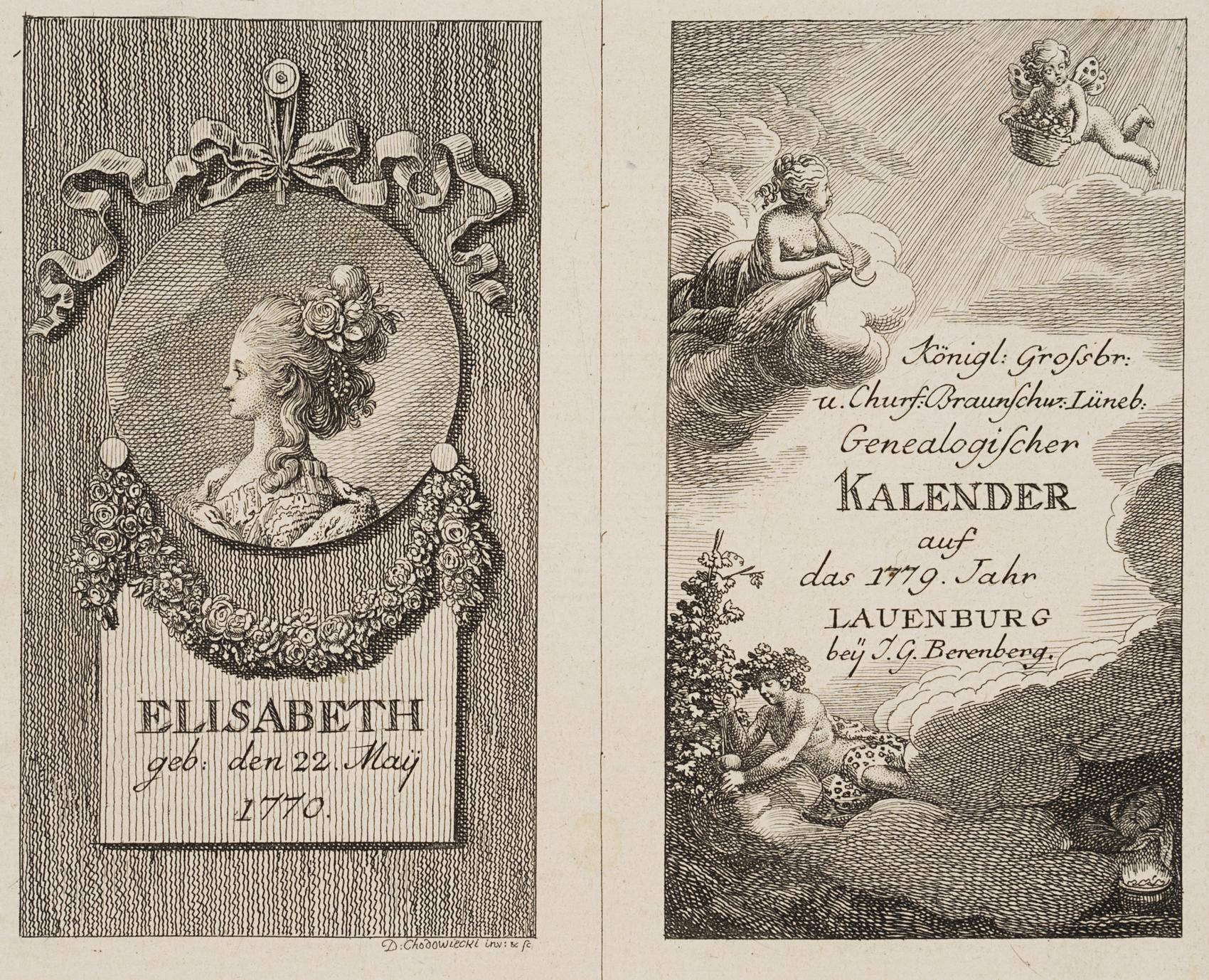 Titel und Portrait zum Lauenburger Kalender für 1779