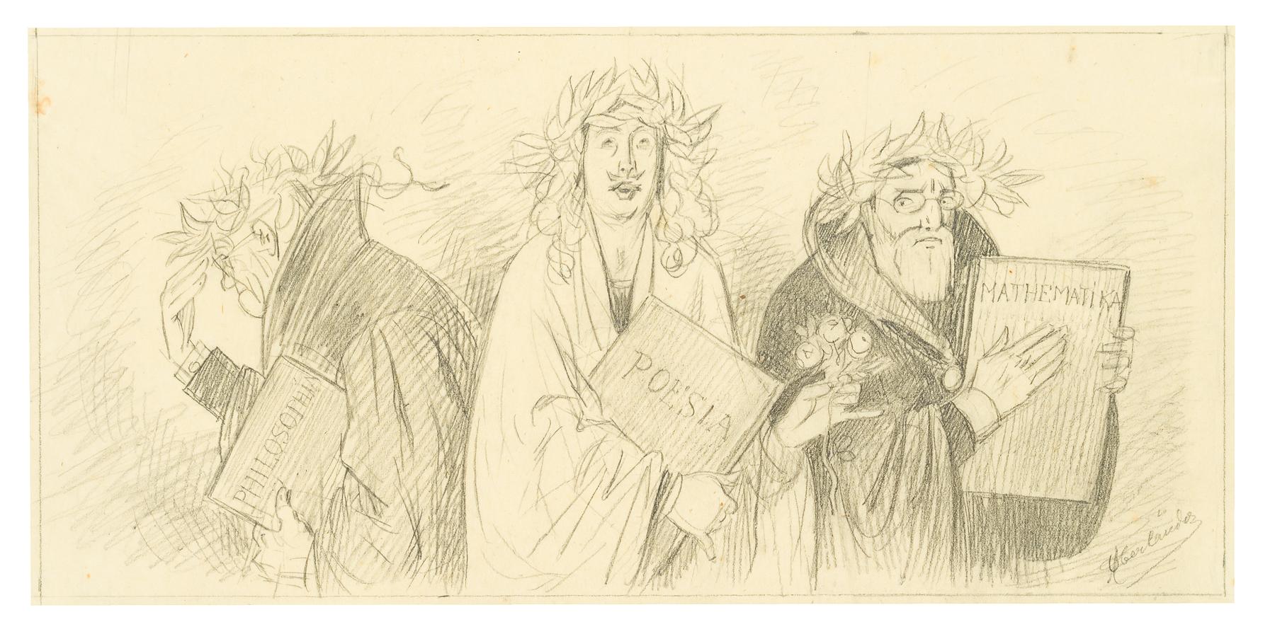 Karikatur der Philosophie, Poesie und Mathematik