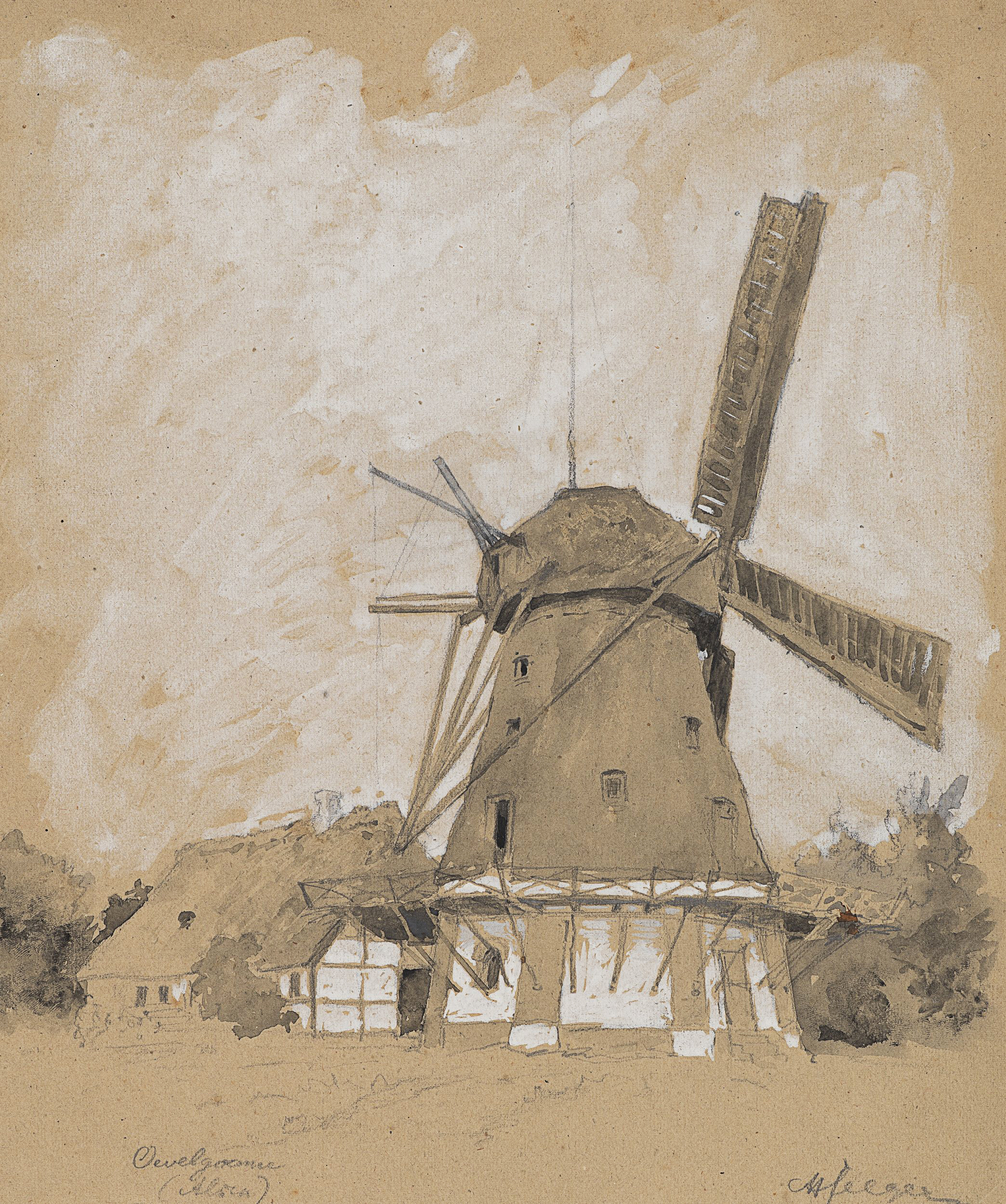 Studie einer Windmühle in Övelgönne