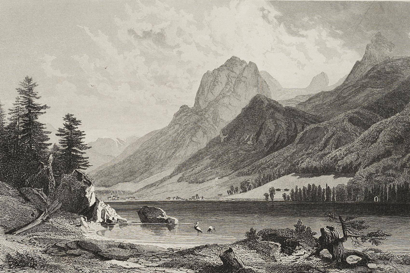 Nach F.Würthle, Landschaft am Hintersee bei Ramsau