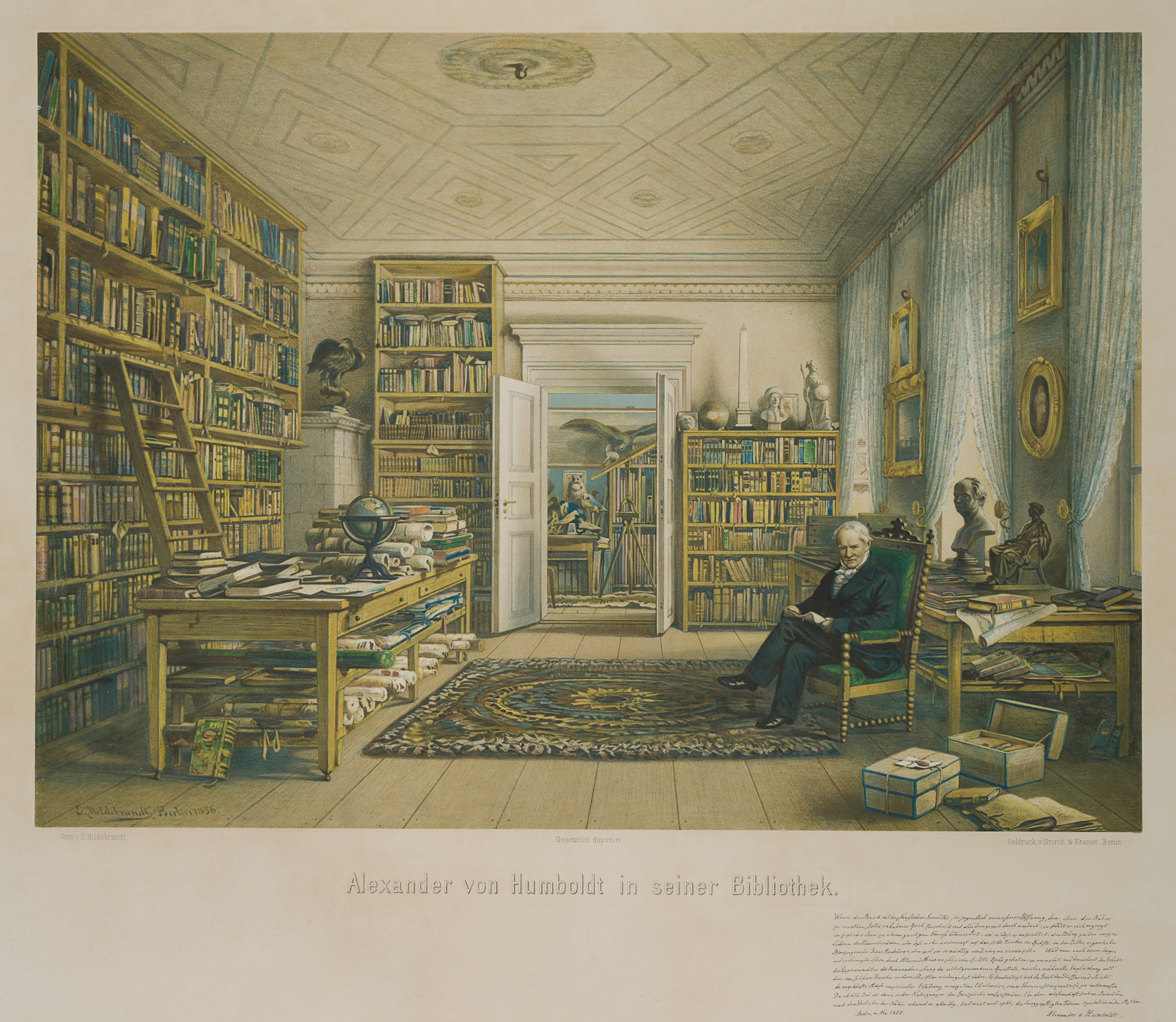 Alexander von Humboldt in seiner Bibliothek