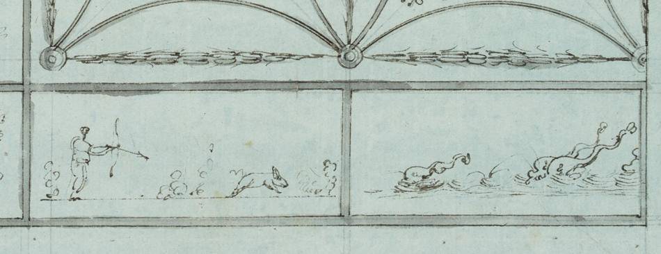 Entwurf einer Deckendekoration mit Borghese-Adler