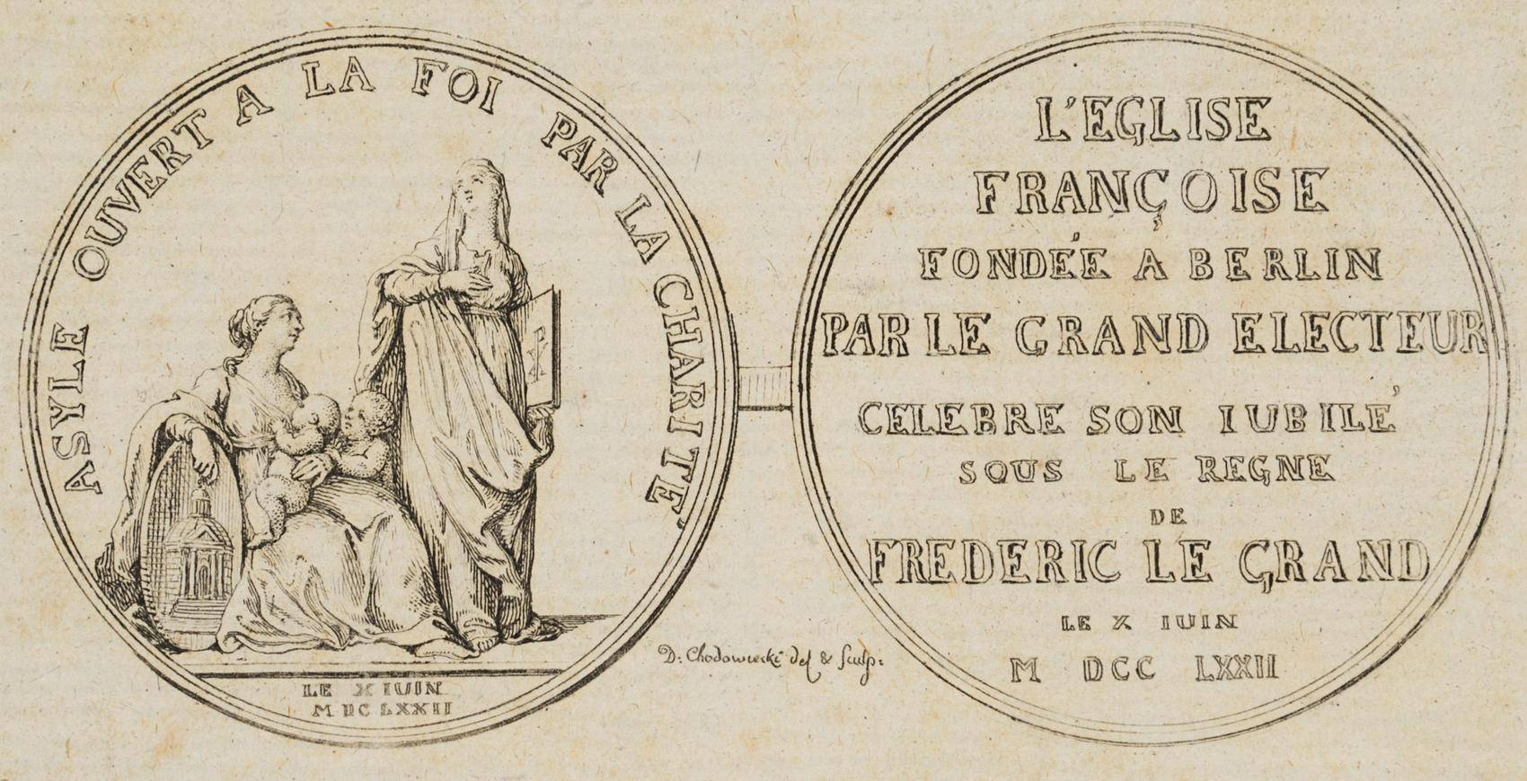 Medaille auf das Jubiläum der französischen Kirche zu Berlin