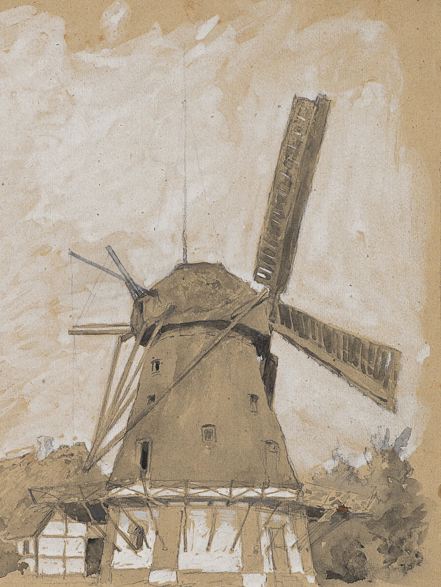 Studie einer Windmühle in Övelgönne