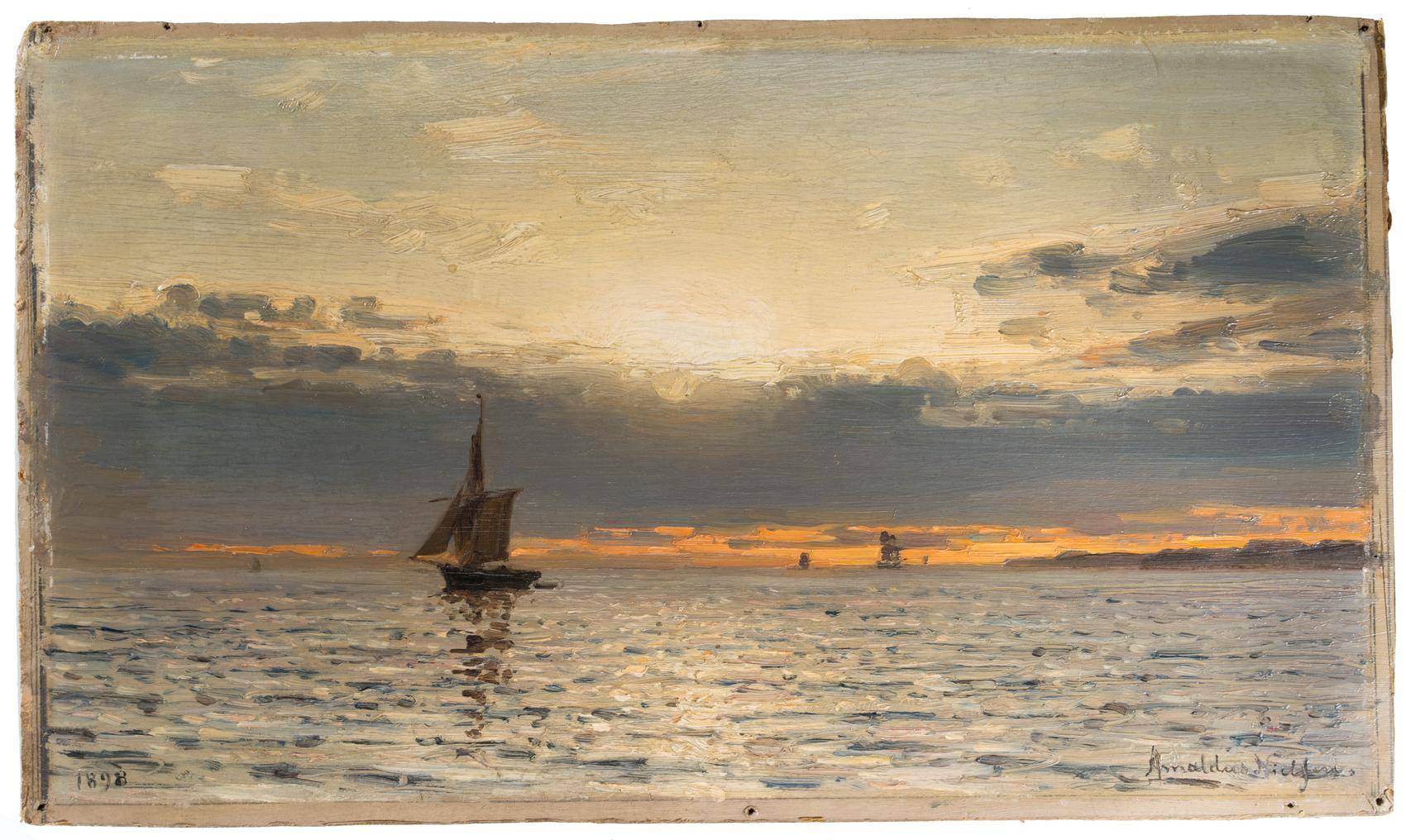Segelboot im Abendrot