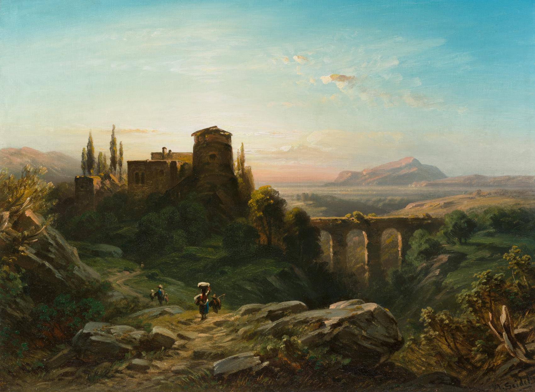 Castello mit Viadukt in südlicher Landschaft