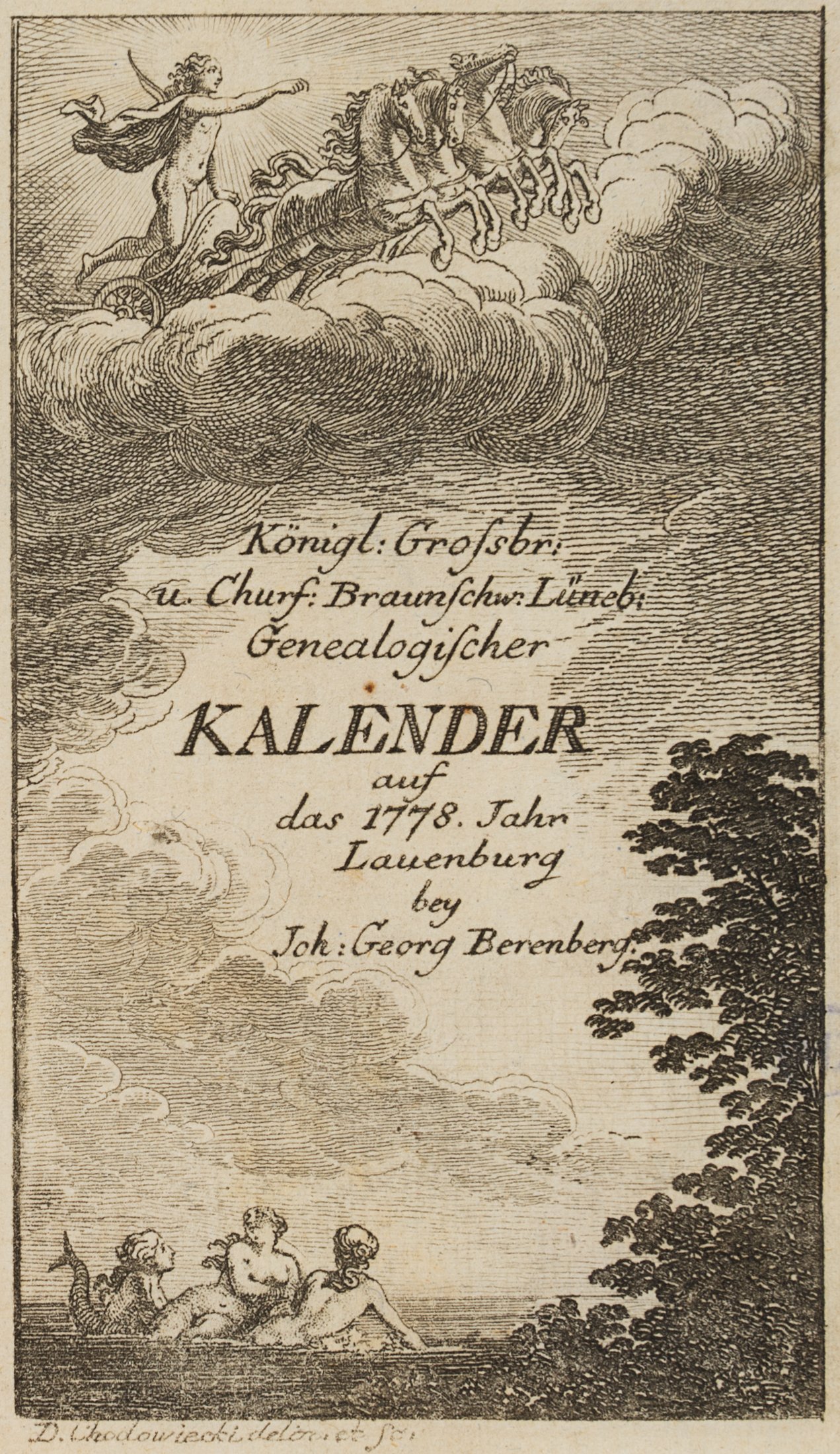 Titel und Portrait zum Lauenburger genealogischen Kalender für 1778