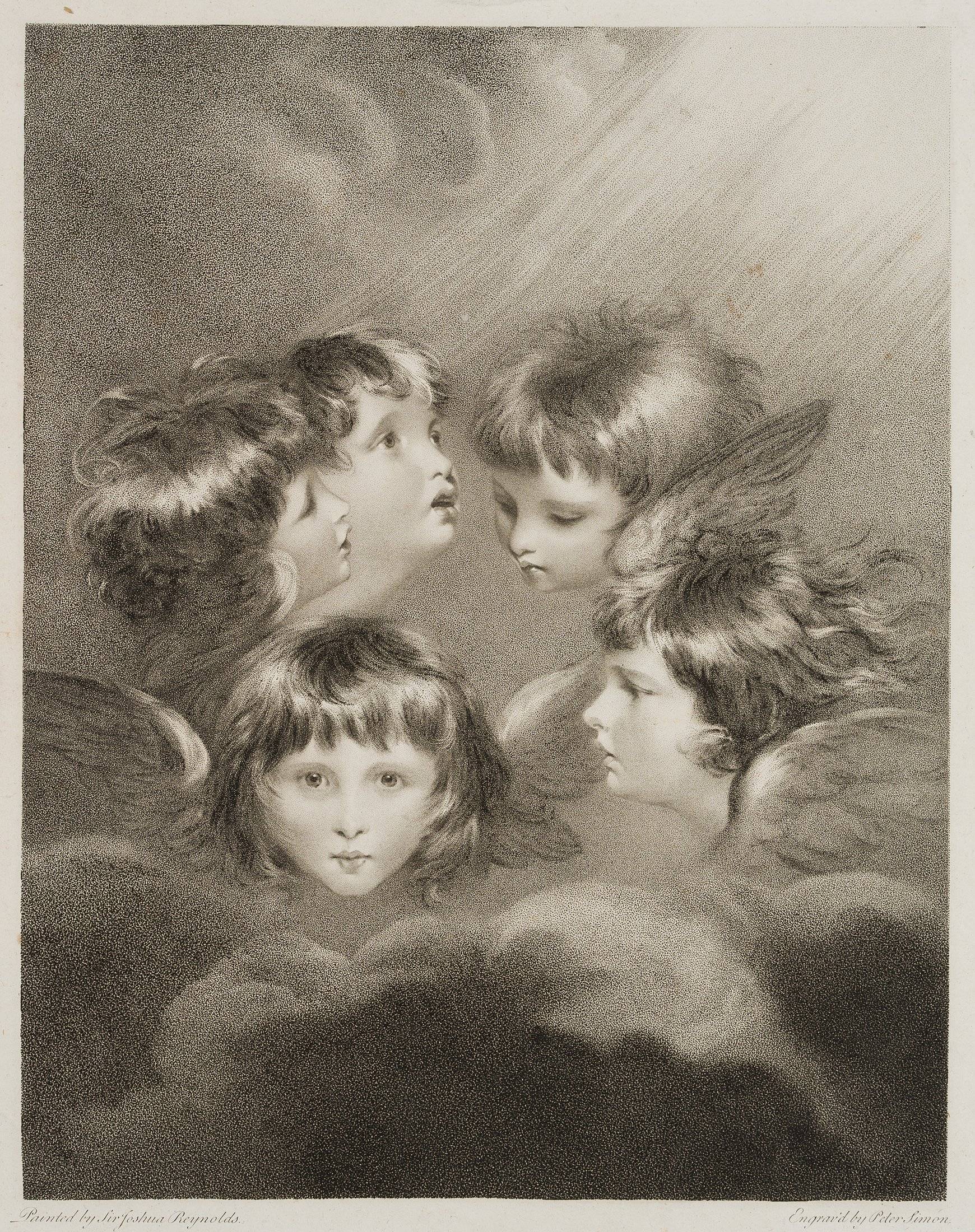 nach Joshua Reynolds: A Child's Portrait in different Views, Angels Heads