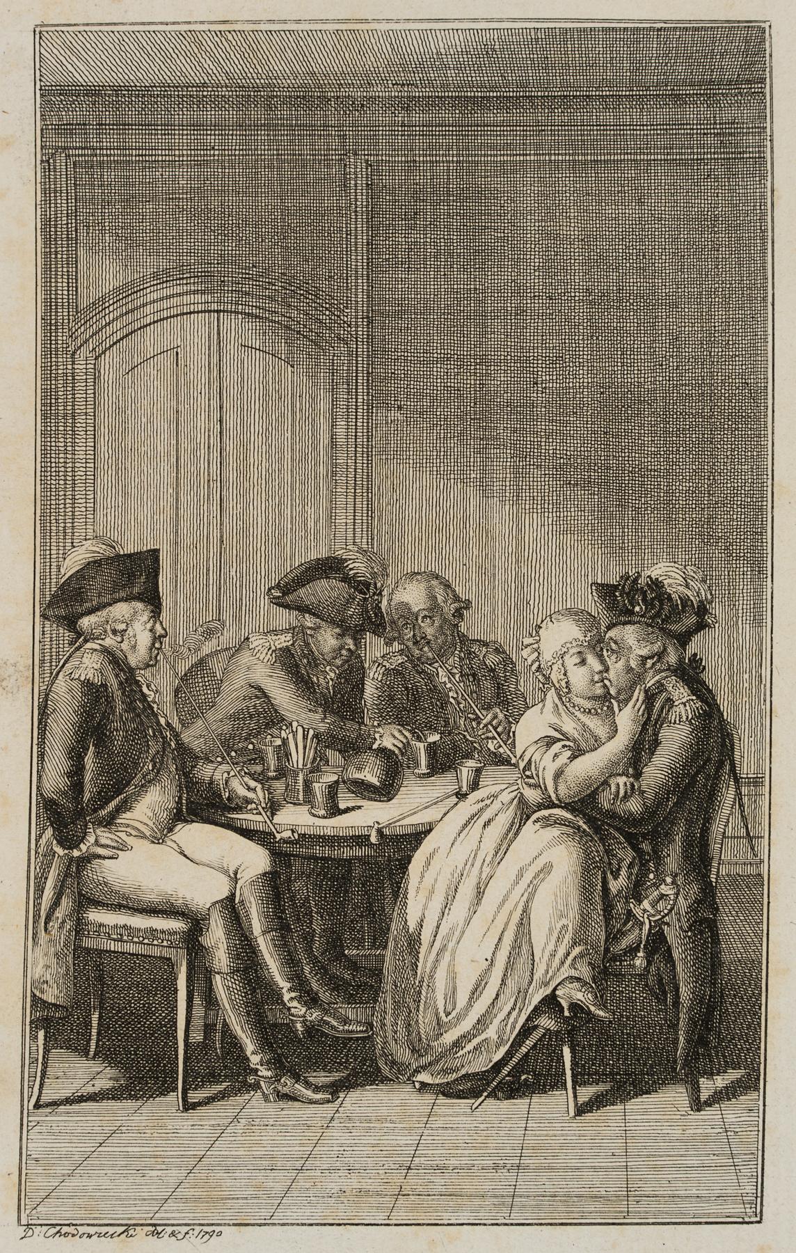 Vier Offiziere im Wirtshaus
