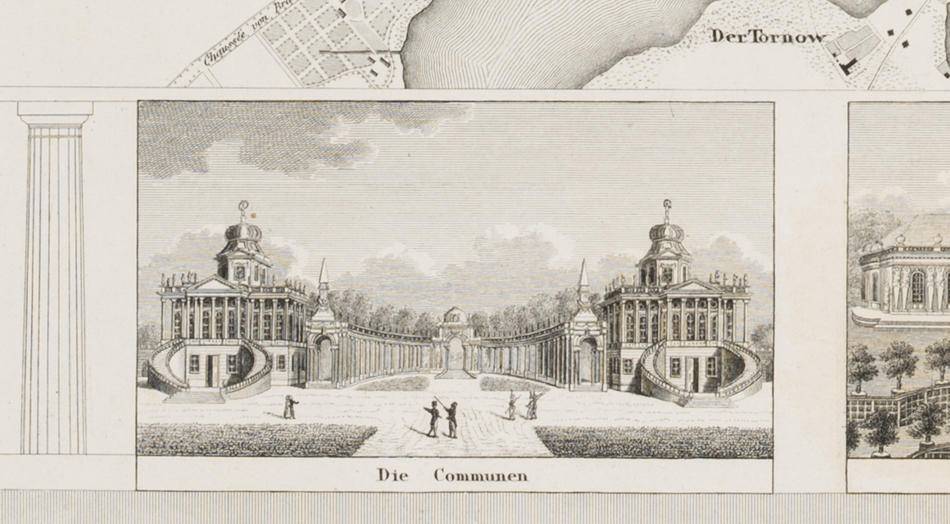 Stadtkarte von Potsdam mit Sehenswürdigkeiten, aus Meyers Städte-Atlas No. 5