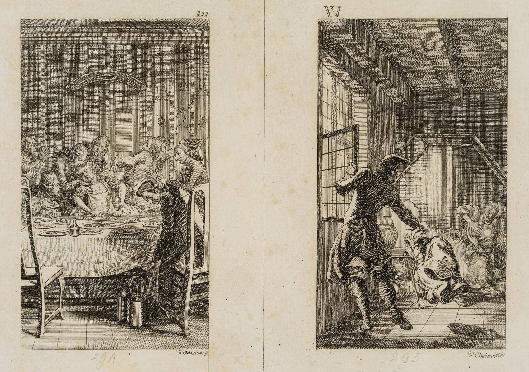 Eine Dame stirbt bei Tische & Tod der geizigen Priesterwitwe