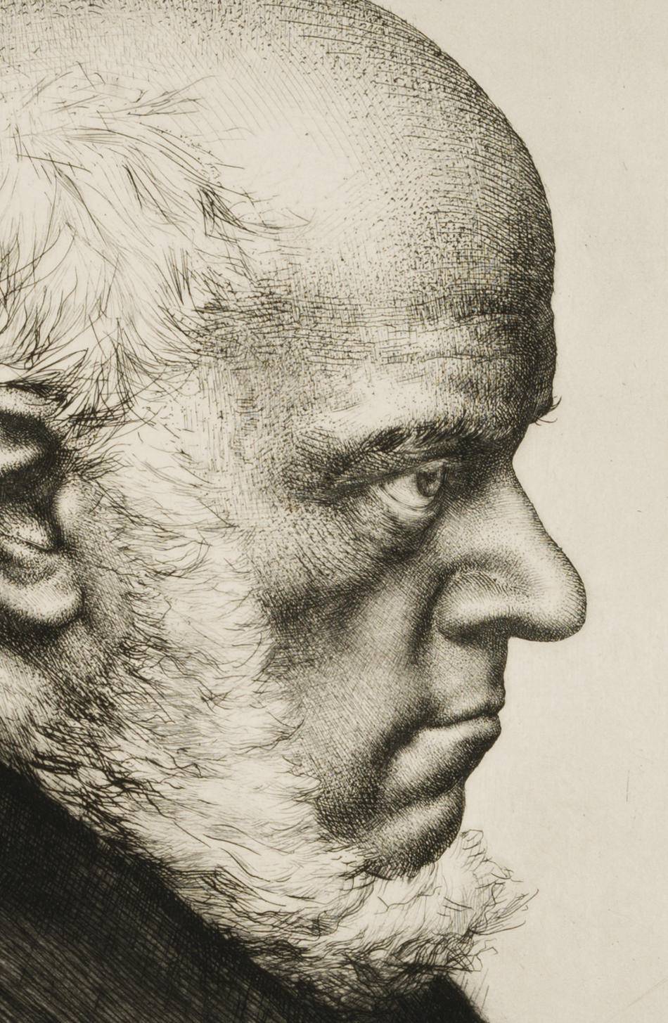 Profilporträt des Künstlers Adolph von Menzel (1815-1905) im Alter von 70 Jahren