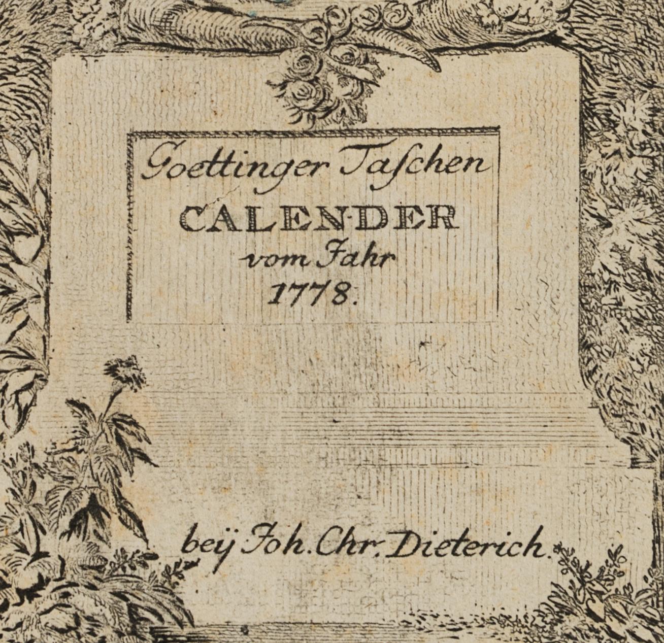 Titelblatt zum Göttinger Taschen-Calender für 1778