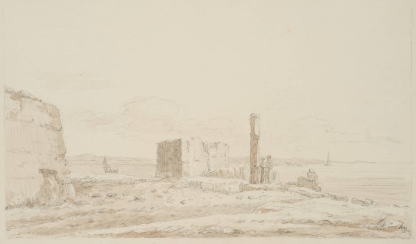 Ruinen bei Suez mit dem Roten Meer