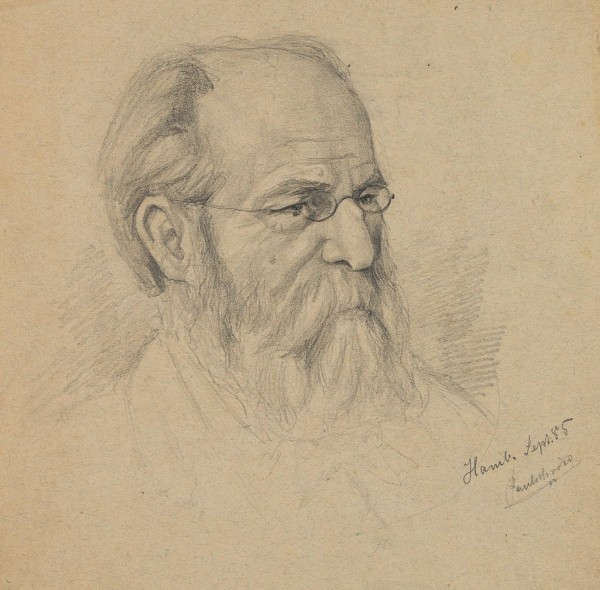 Porträt des Vaters mit Bart und Brille