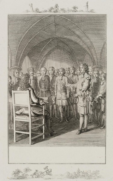 Herzog von Schomberg stellt dem Kurfürst die Offiziere vor